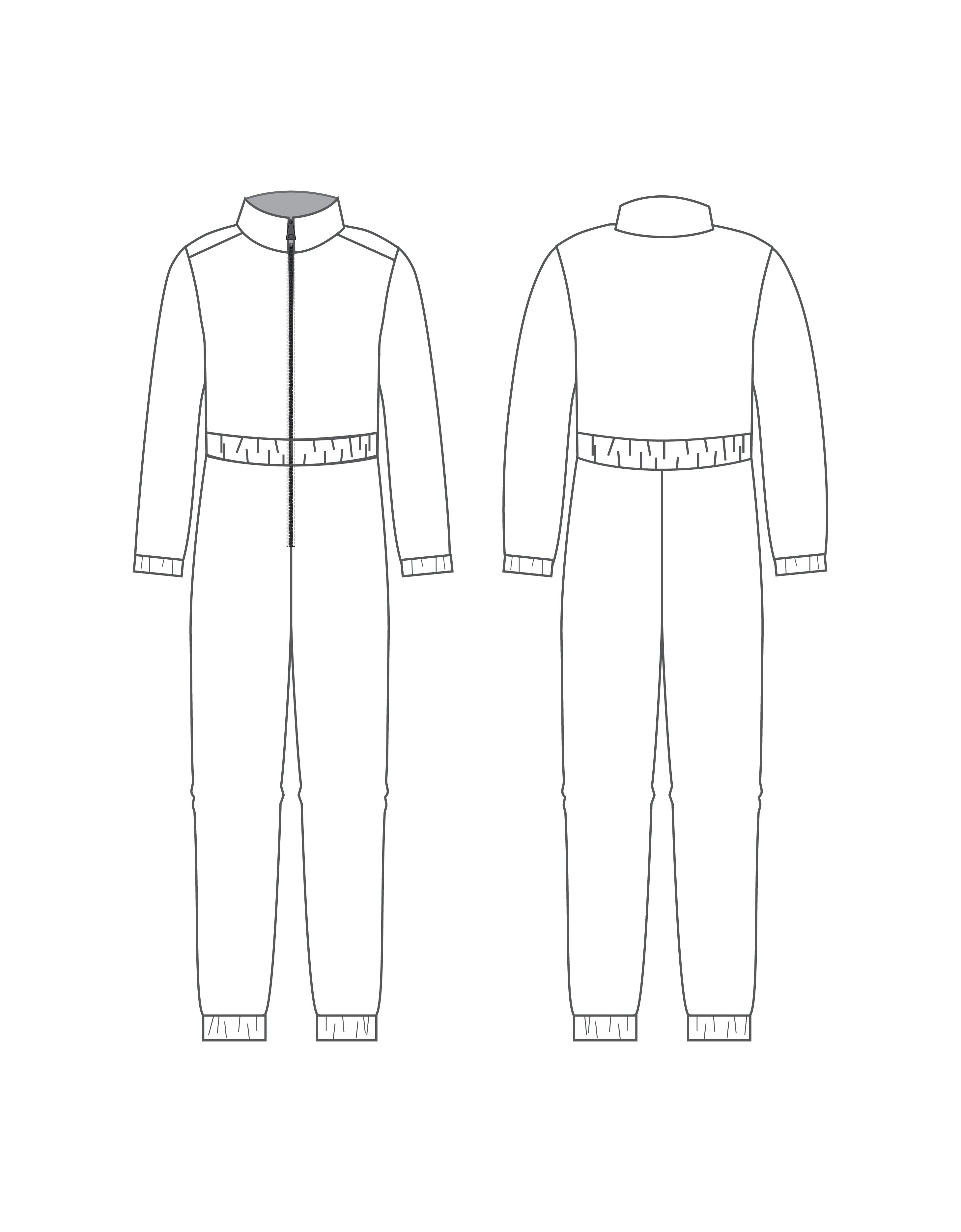 Custom Inked Jumpsuit with Tall Collar - Lycra