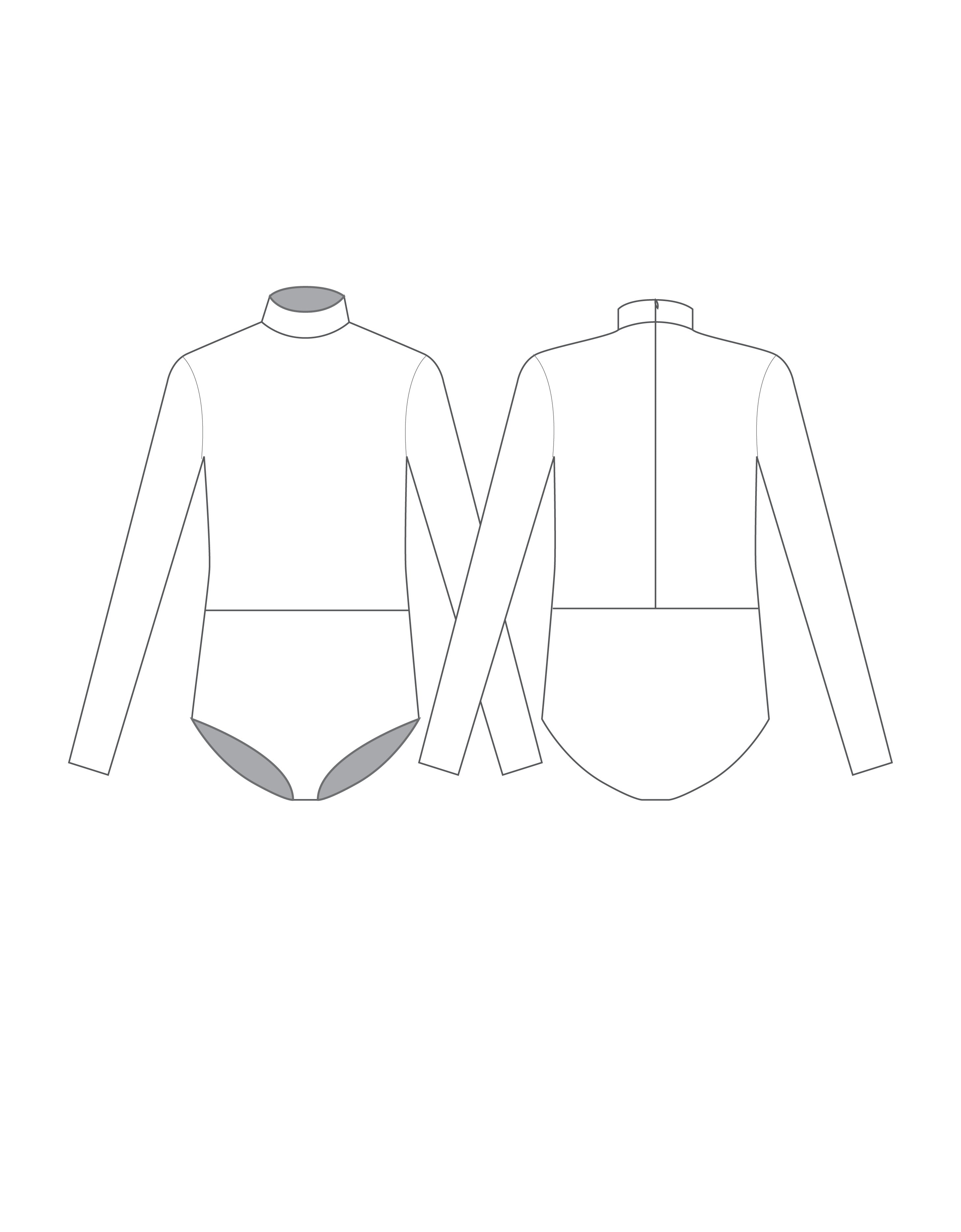 Custom Inked Long Sleeve Tneck Zip Back Boys Leotard - Lycra