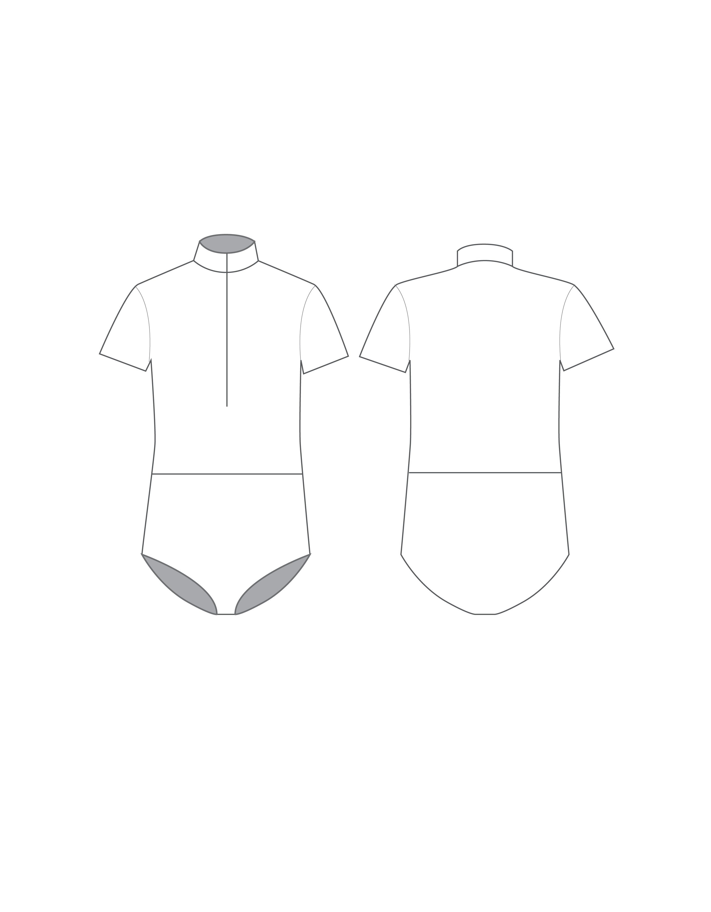 Custom Inked Short Sleeve Tneck Zip Front Boys Leotard - Lycra