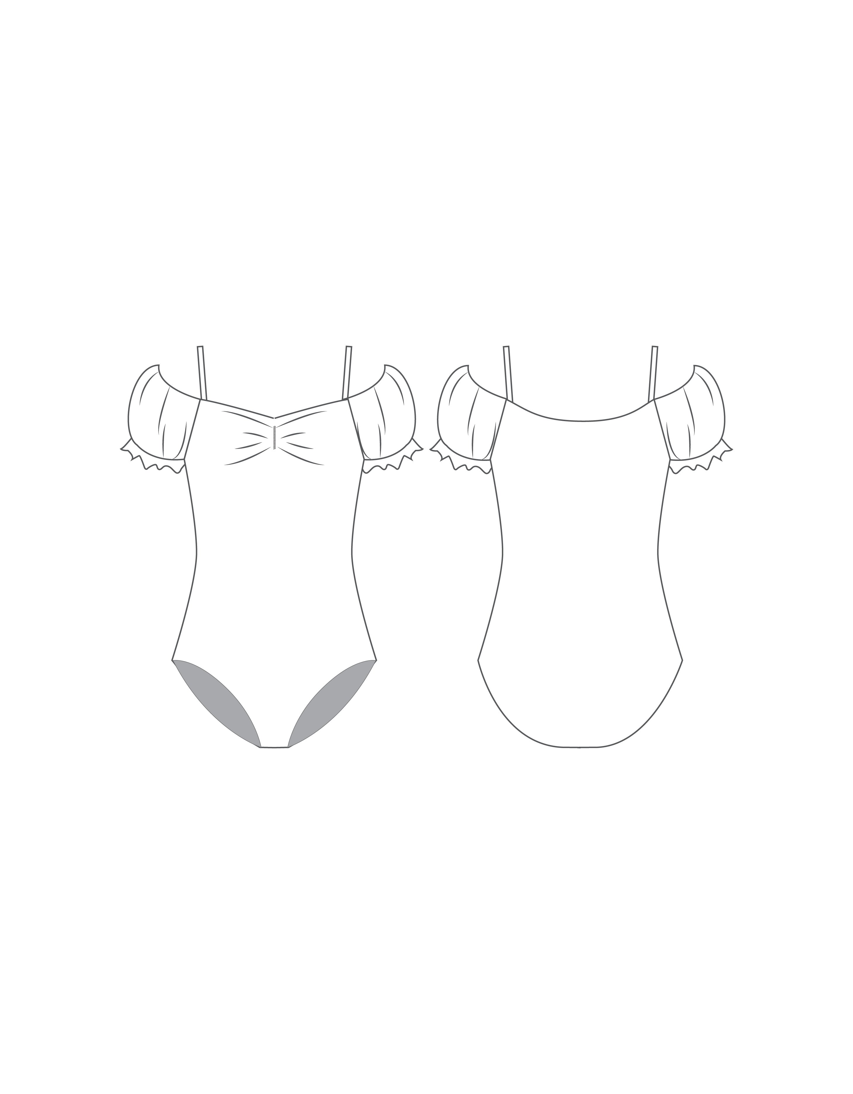 Custom Inked Puff Sleeve Off the Shoulder Peasant Leotard - Lycra