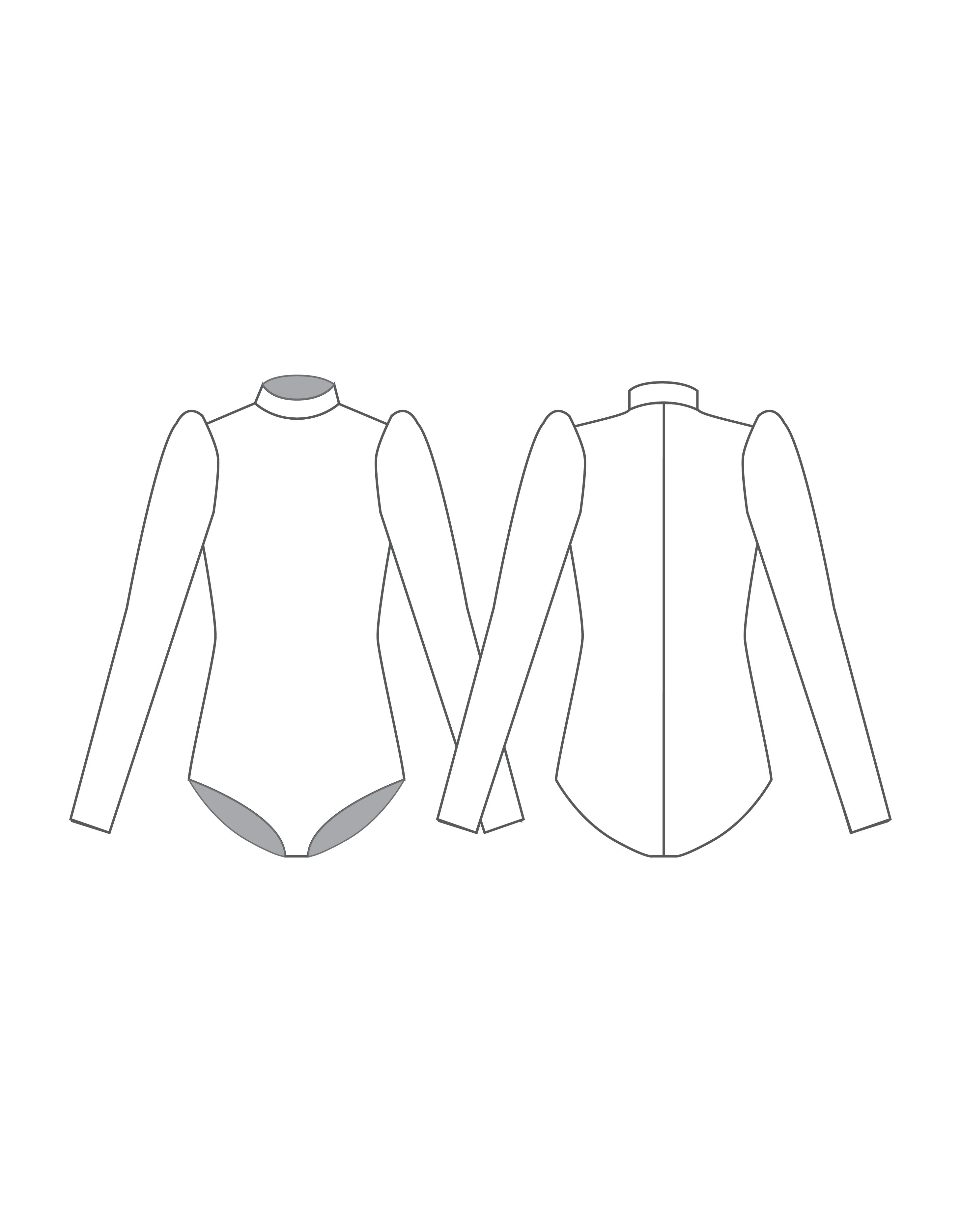 Custom Inked Long Puff Sleeve with Tneck and Zipper Back Leotard - Lycra