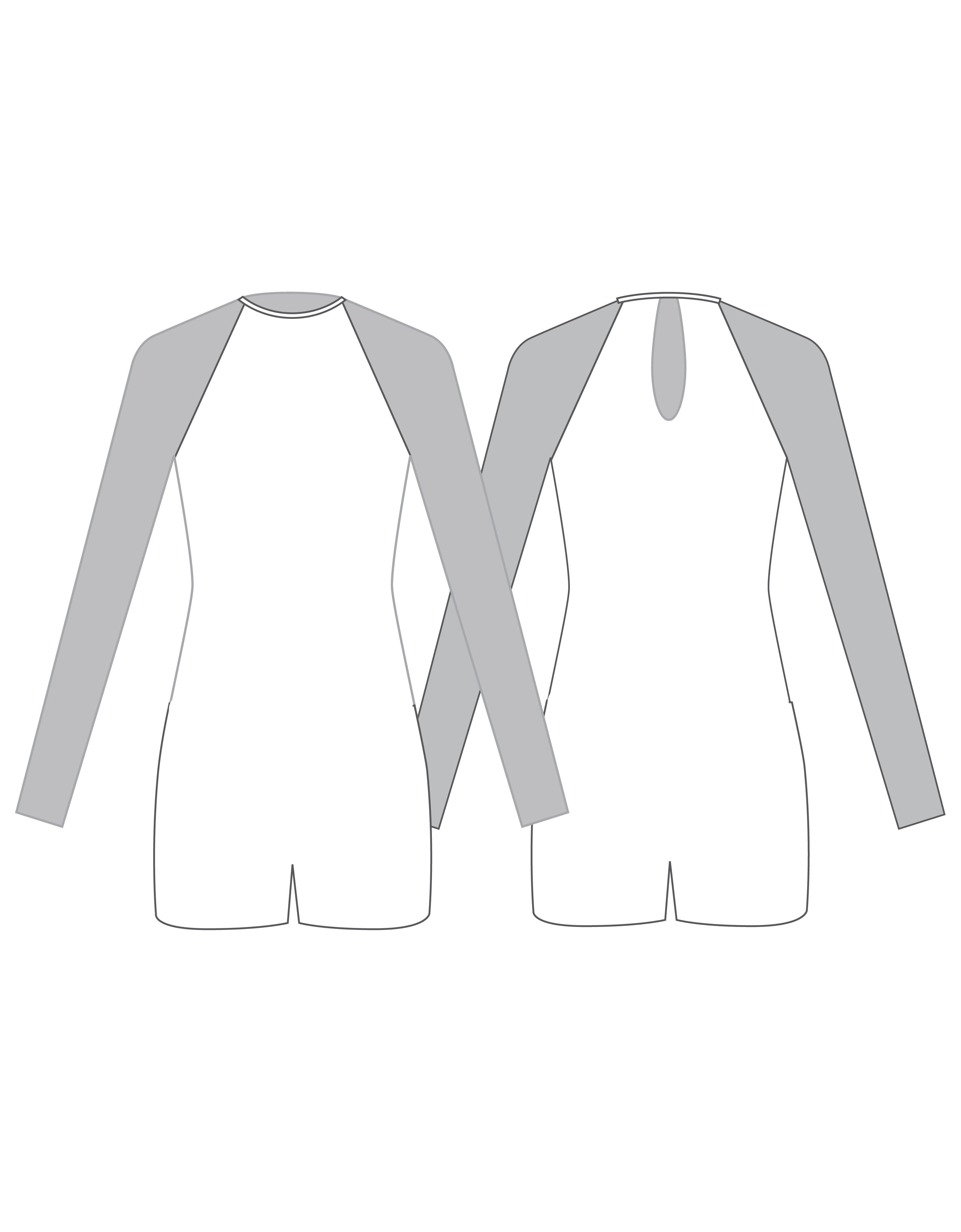 Custom Inked LS Raglan Keyhole Back Biketard - Lycra