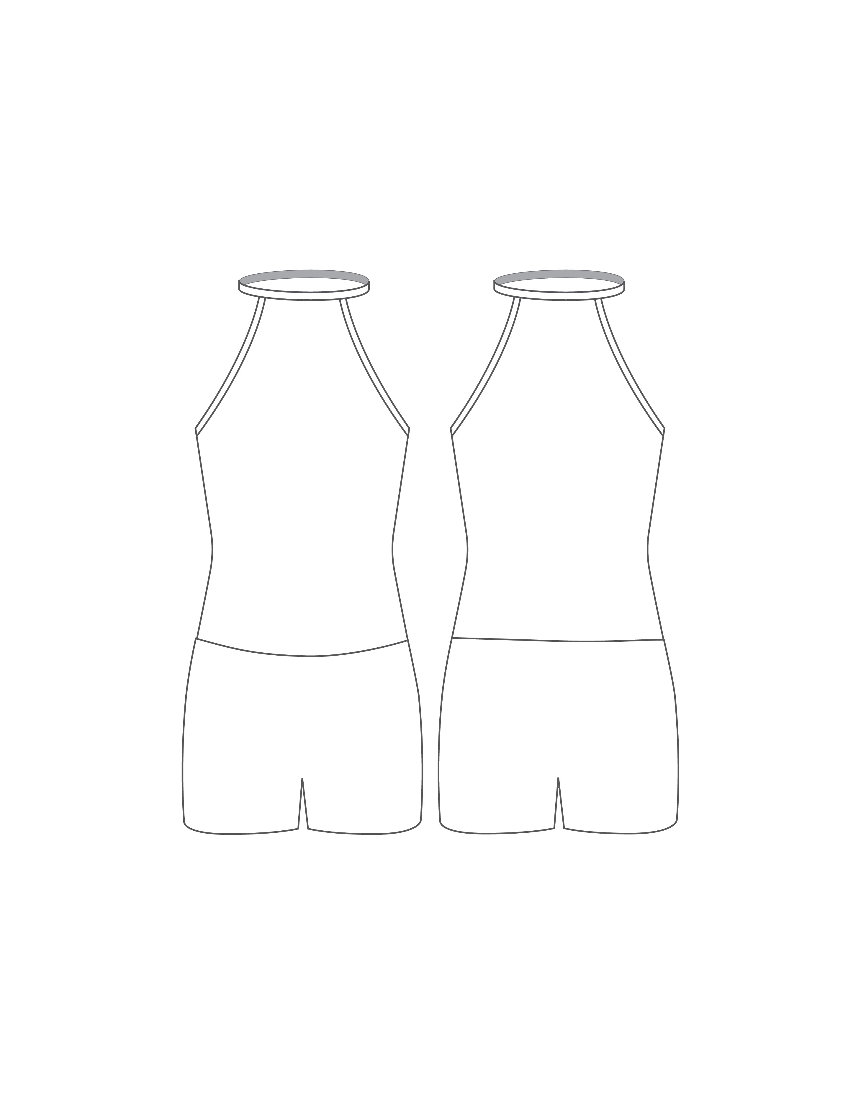 Custom Inked Halter Covered Back Biketard - Lycra