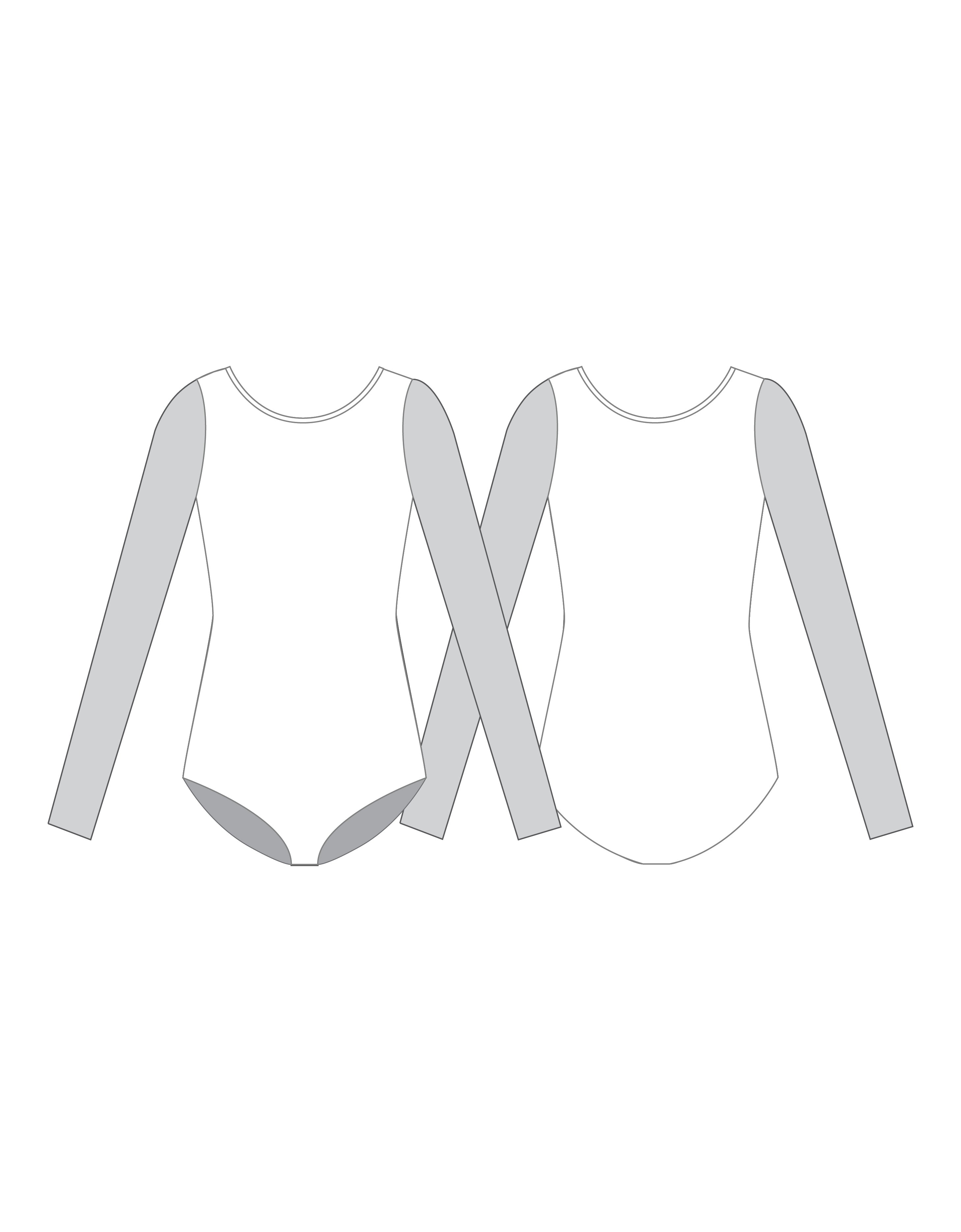 Custom Inked Mesh LS Round Neck Leotard Gymnastics - Lycra & Mesh