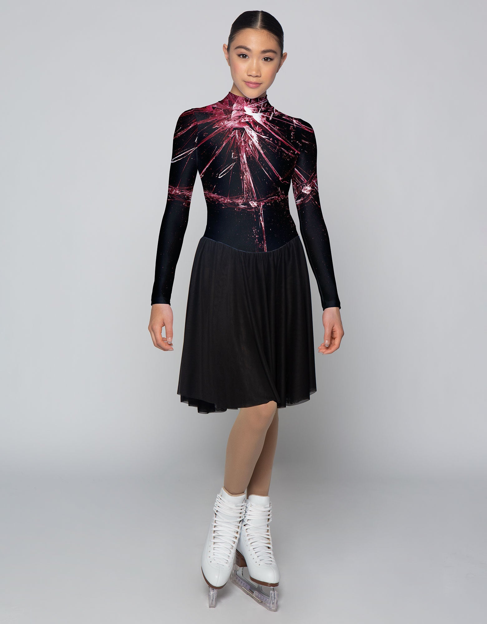 Shattered LS TNeck Skating Dress