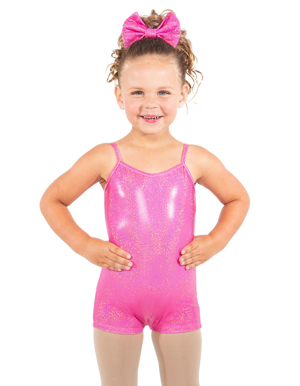 Solid Hologram Cami Biketard