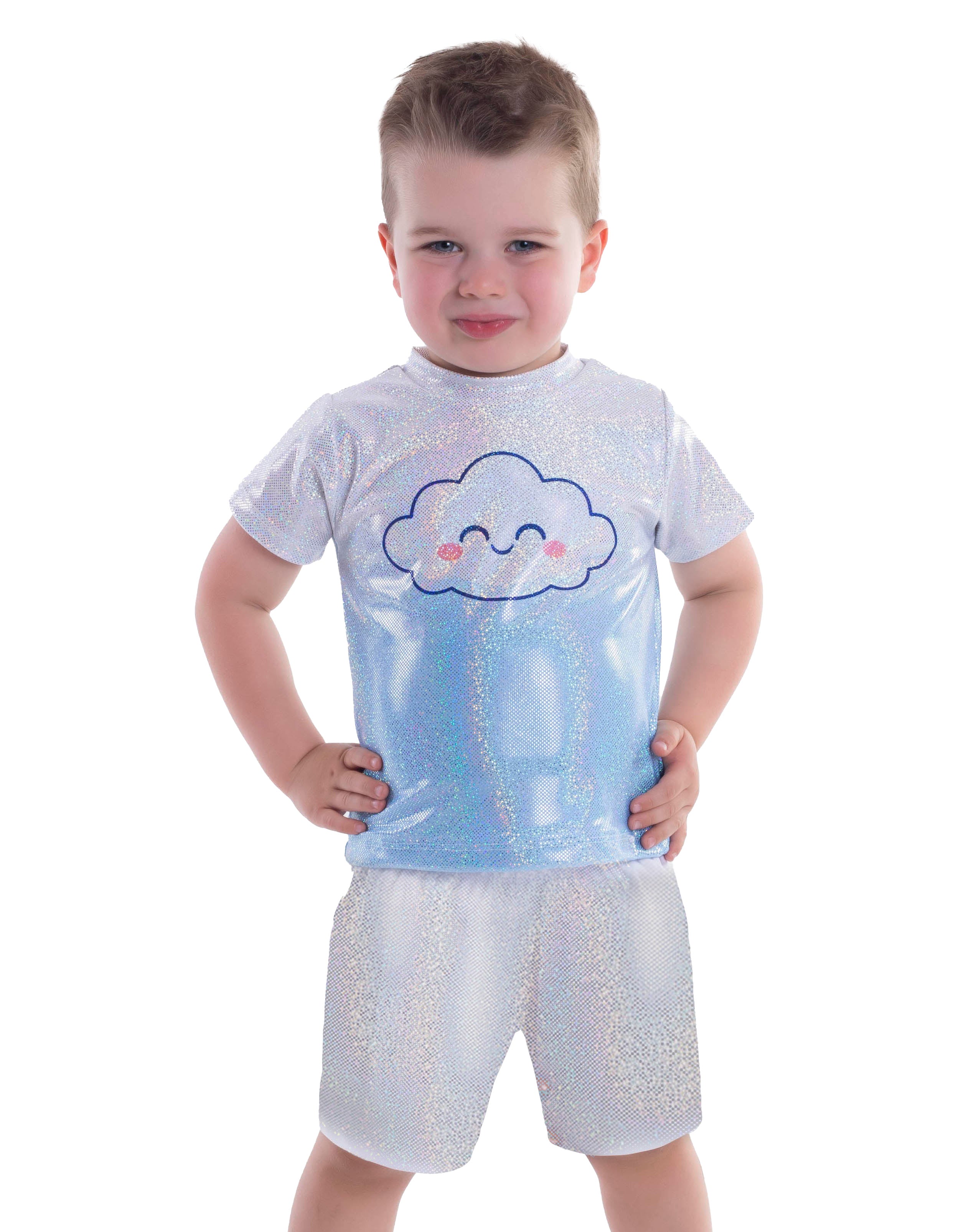 Solid Hologram Unisex Basic Shorts