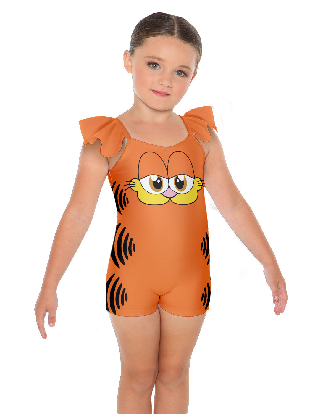 Lazy Cat Camisole Flutter Sleeve Biketard