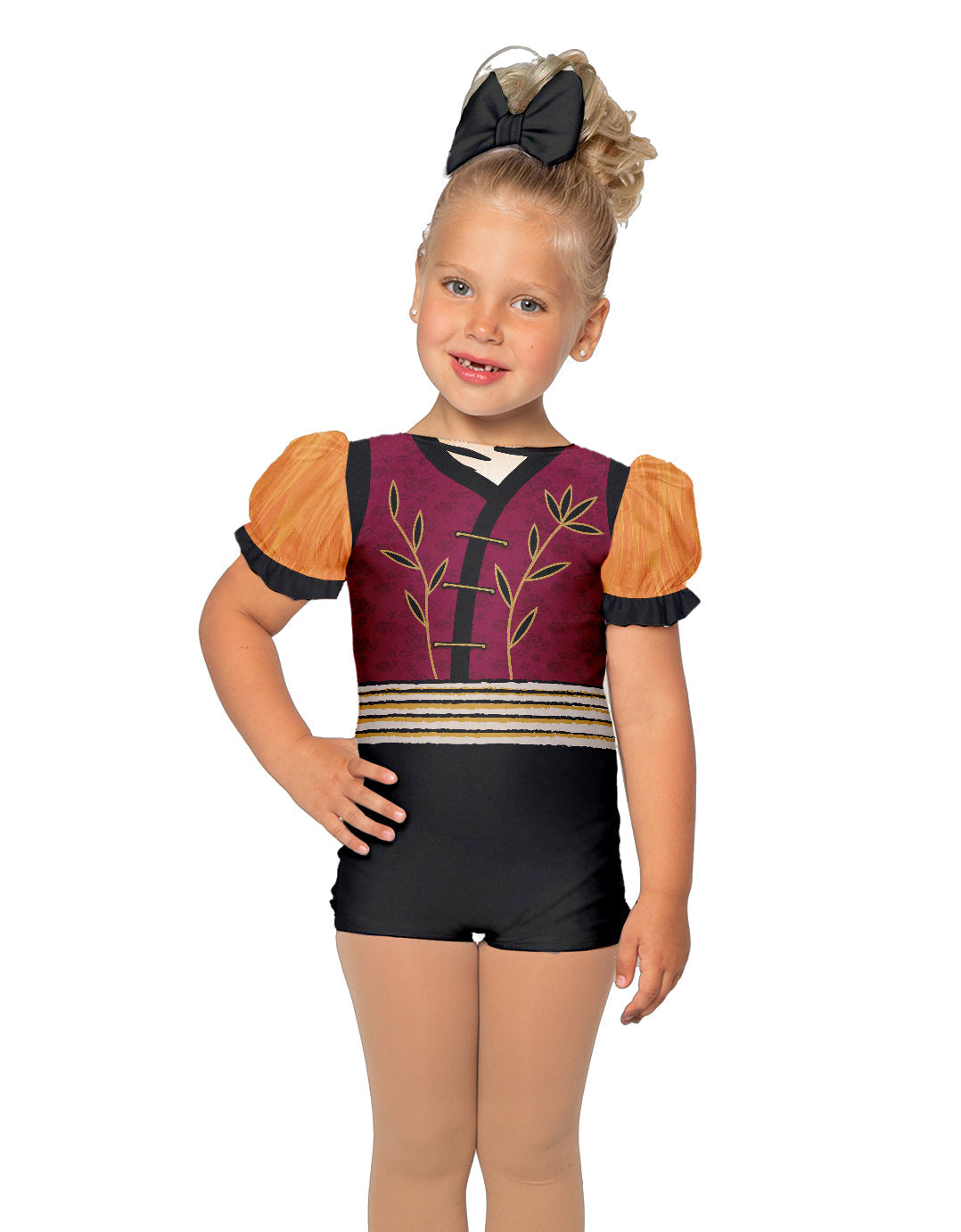 Karate Animals - Tiger - Kung Fu Panda Puff Sleeve Biketard