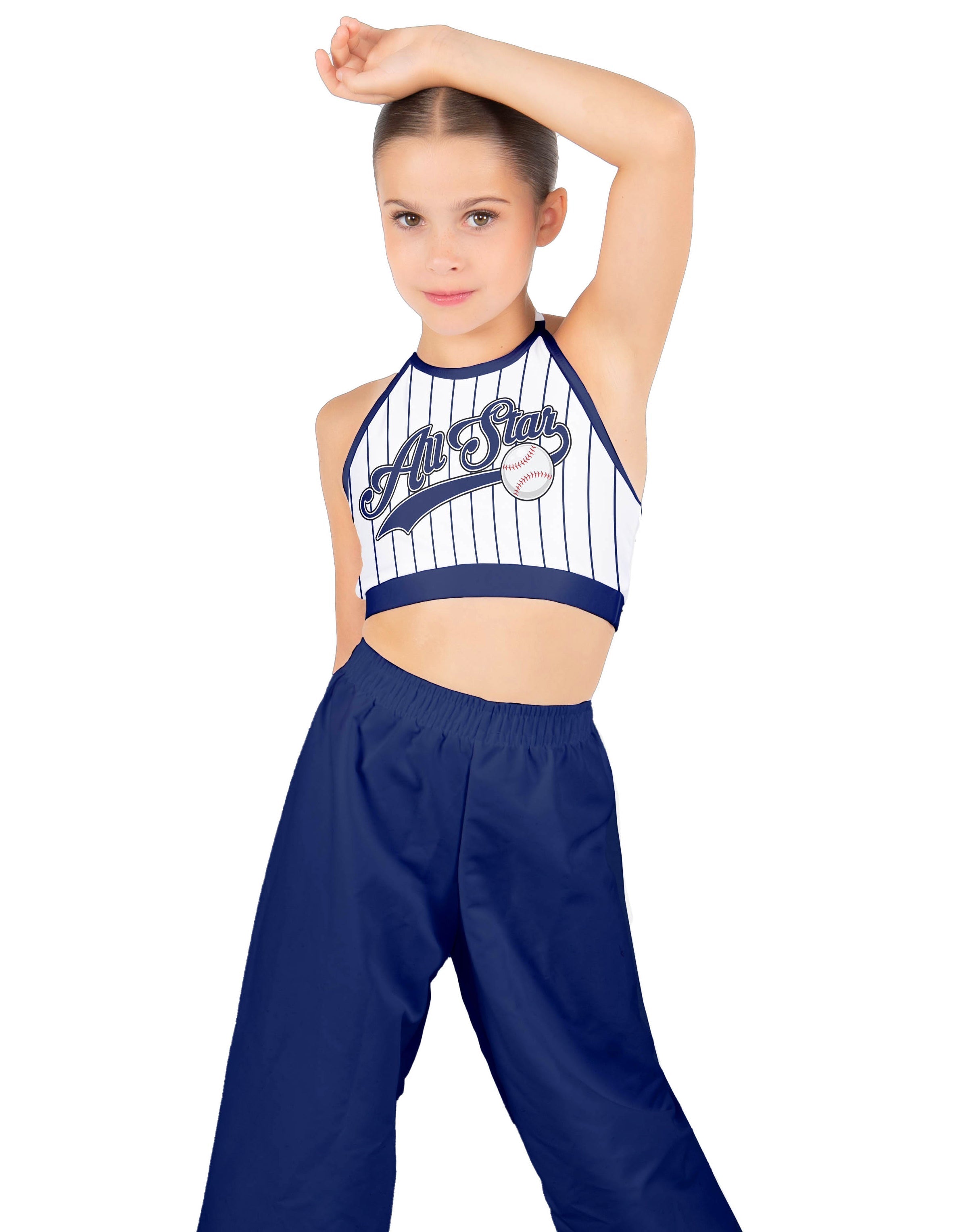 All Stars Baseball Halter Binding Crop Top
