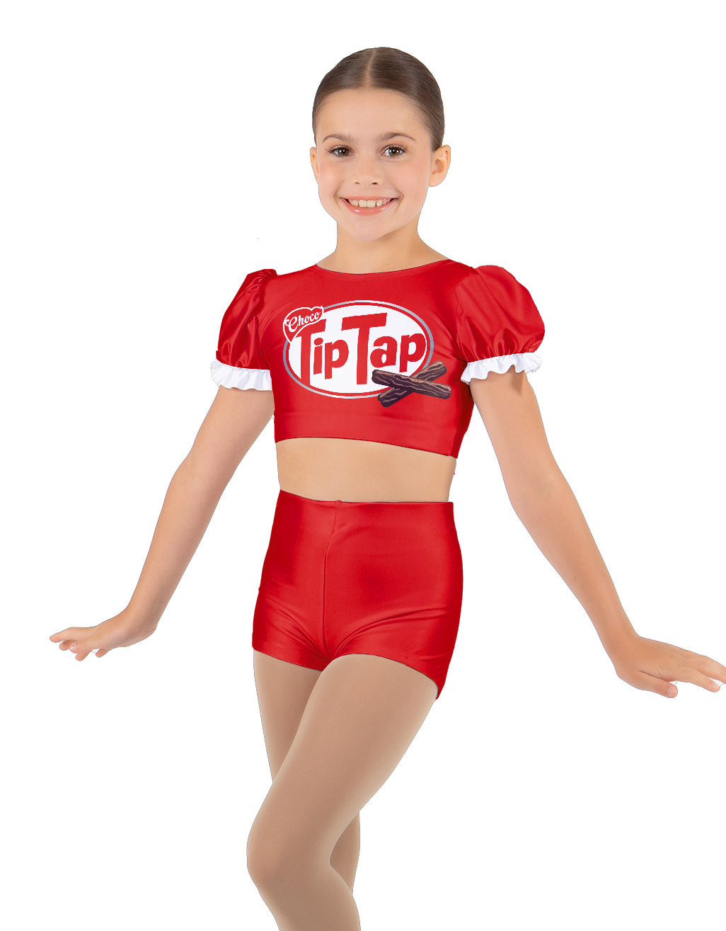 Tip Tap Chocolate Puff Sleeve Crop Top