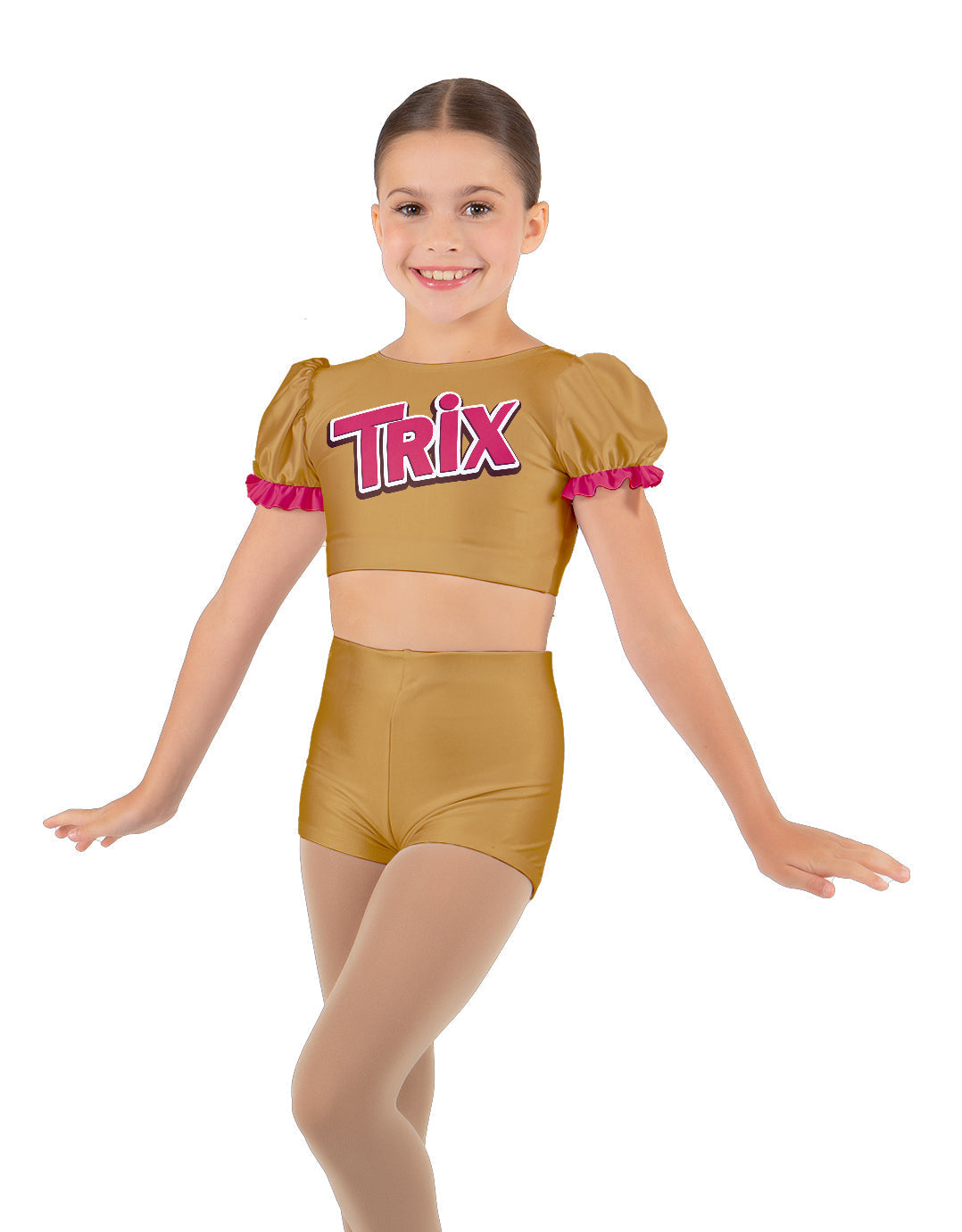 Trix Chocolate Puff Sleeve Crop Top