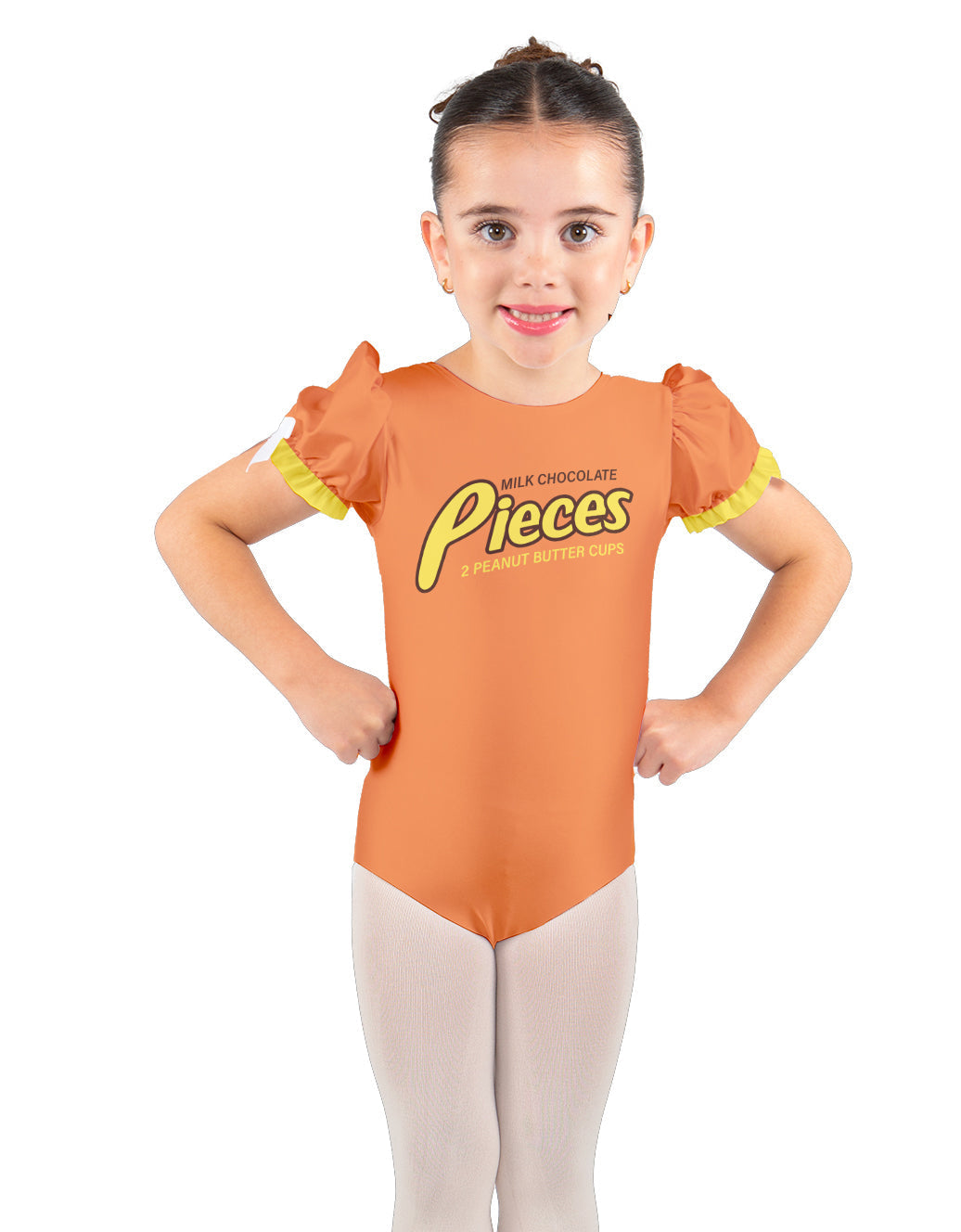 Pieces Chocolate Puff Sleeve Leotard