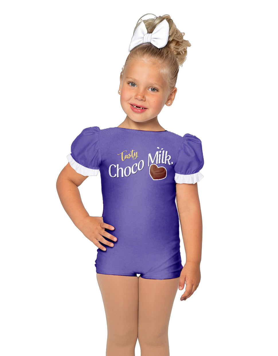 Choco Milk Puff Sleeve Biketard