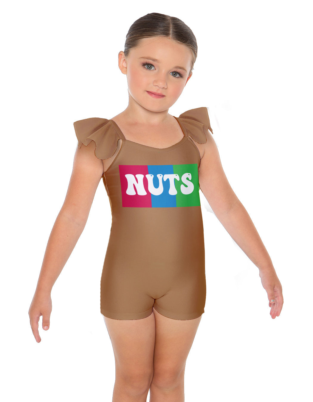 Peanut Butter Camisole Flutter Sleeve Biketard