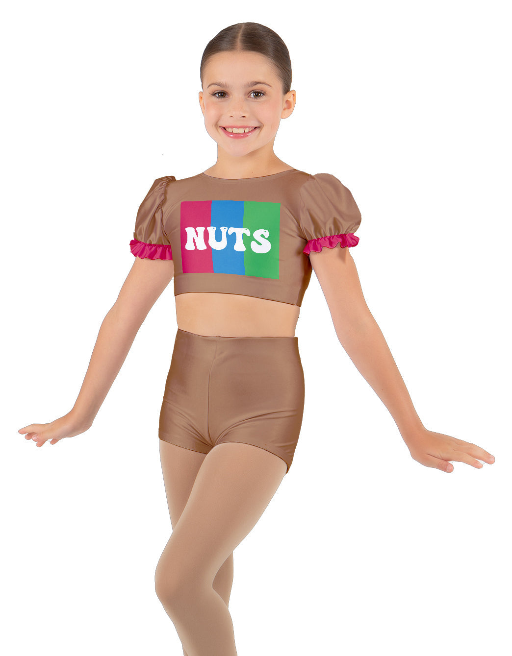 Peanut Butter Puff Sleeve Crop Top