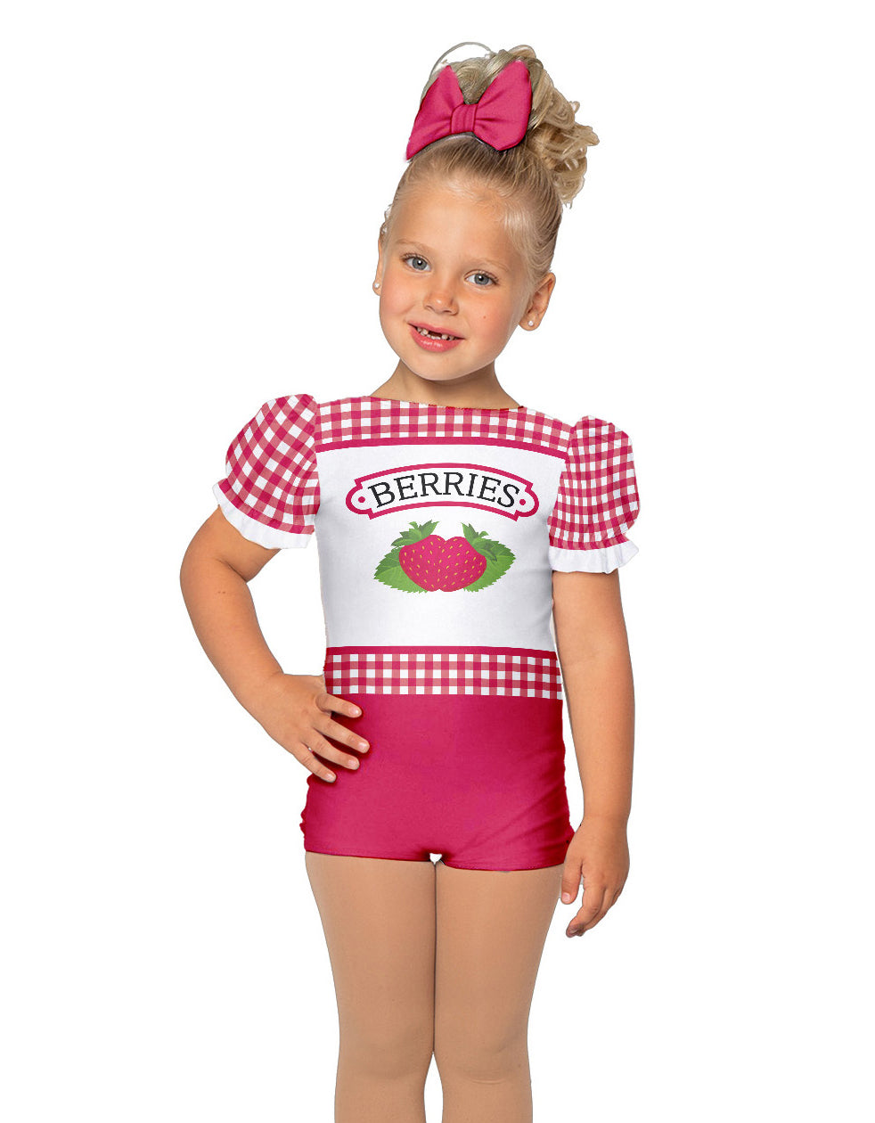 Berry Jam Puff Sleeve Biketard