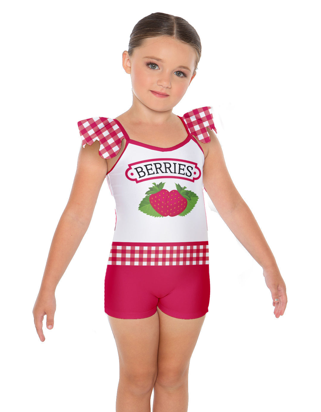 Berry Jam Camisole Flutter Sleeve Biketard