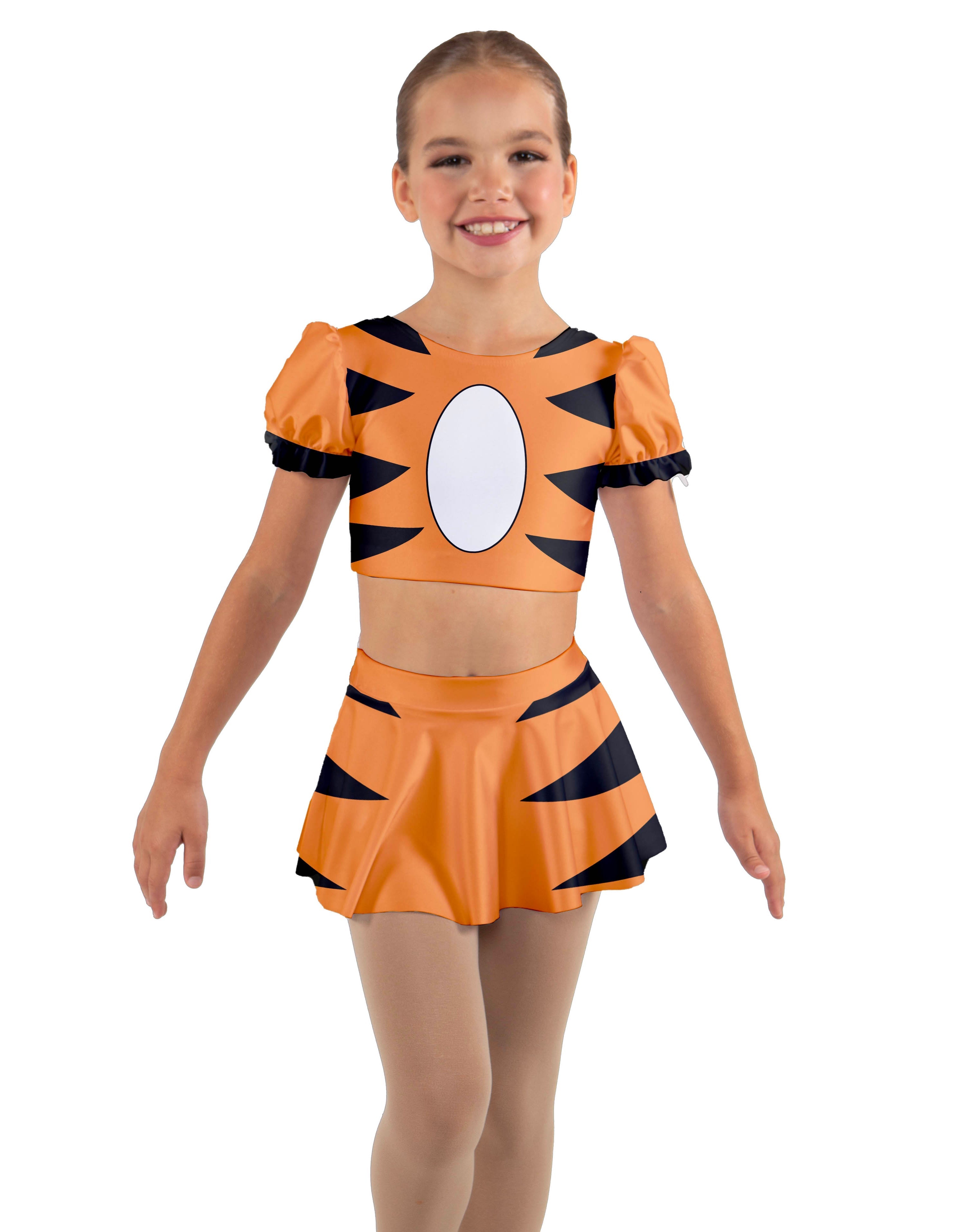 Little Tiger Puff Sleeve Crop Top