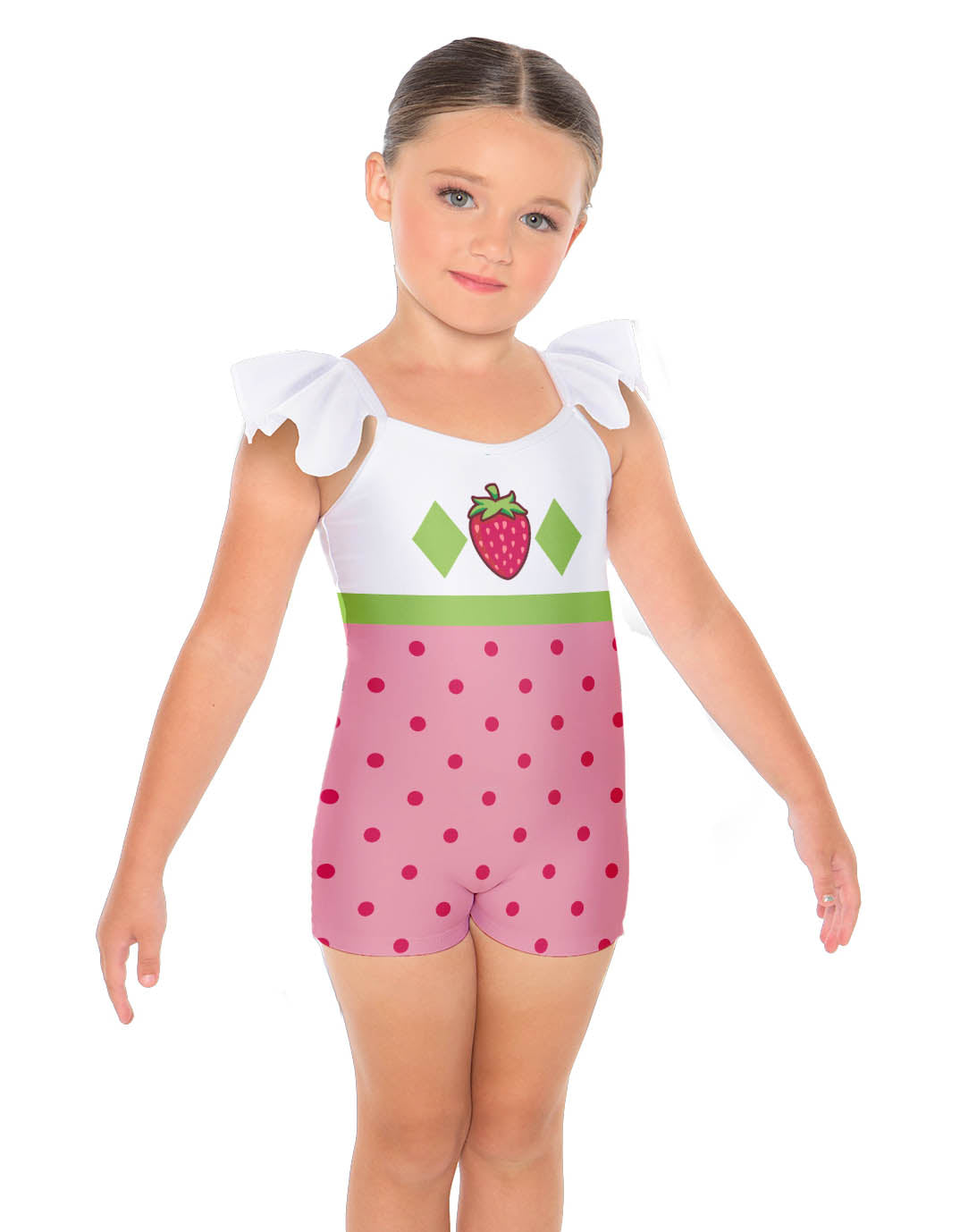 Strawberry Gal Camisole Flutter Sleeve Biketard