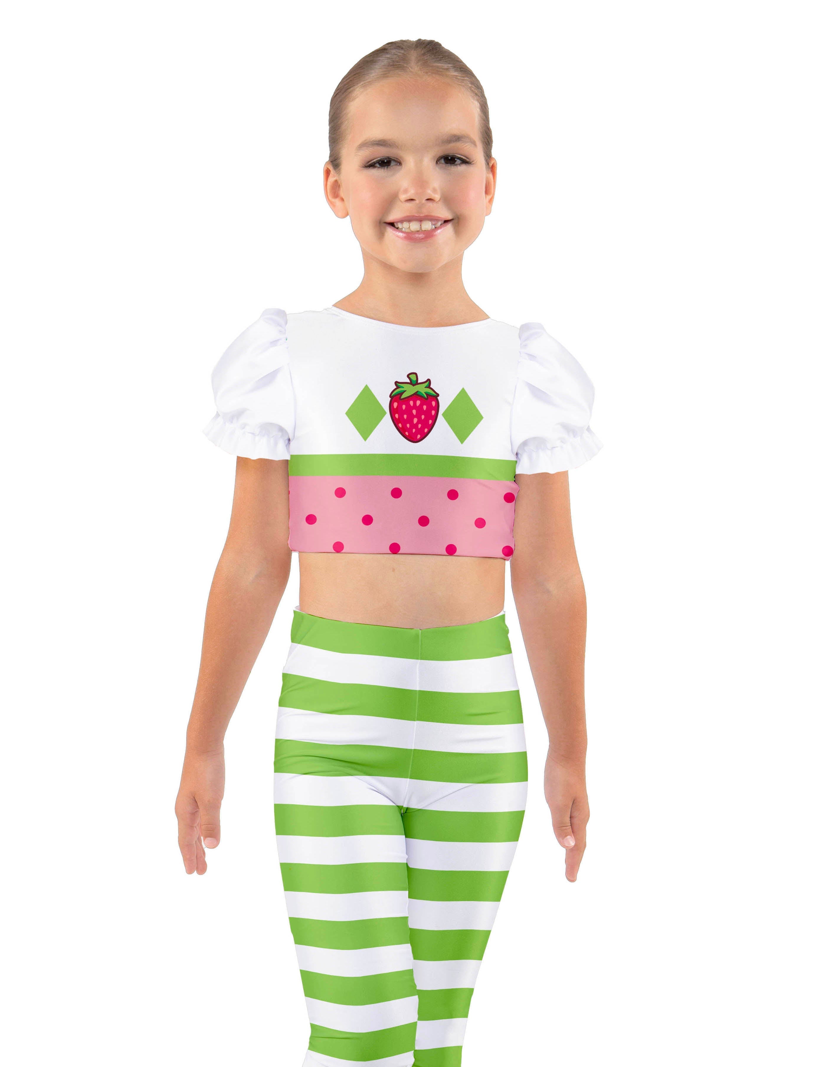 Strawberry Gal Puff Sleeve Crop Top