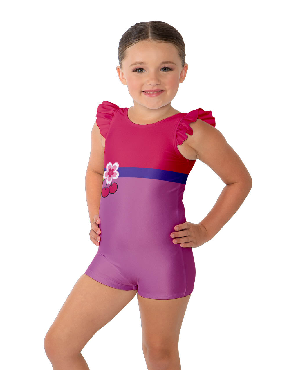 Cherry Gal Tank Gather Sleeve Biketard