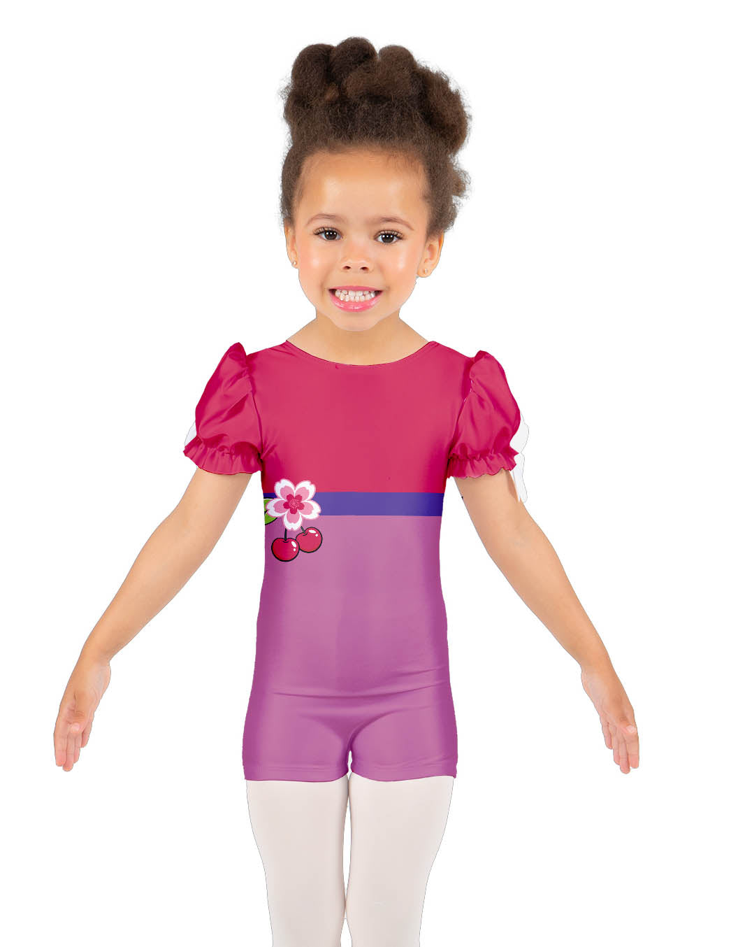 Cherry Gal Puff Sleeve Biketard