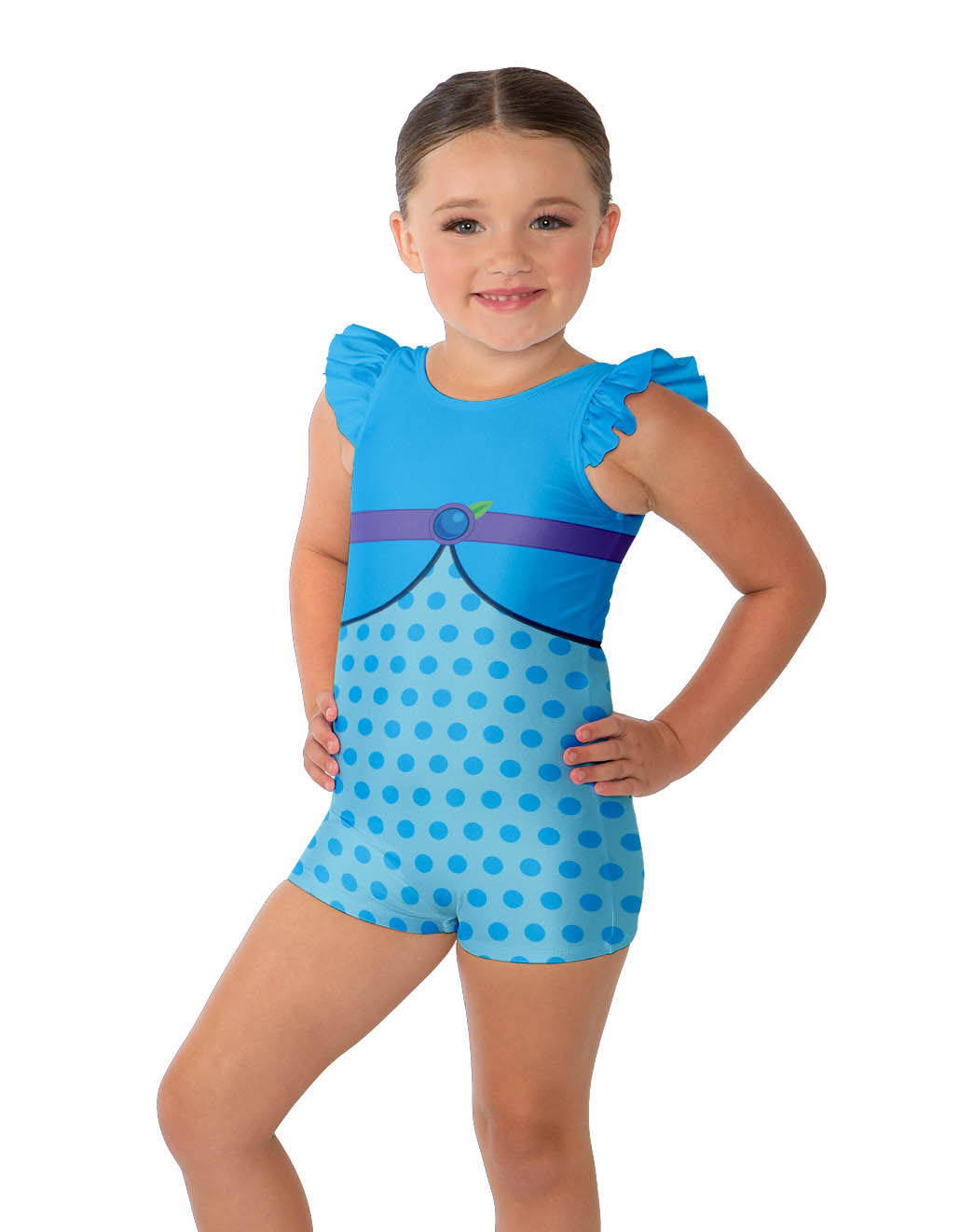 Blueberry Gal Tank Gather Sleeve Biketard