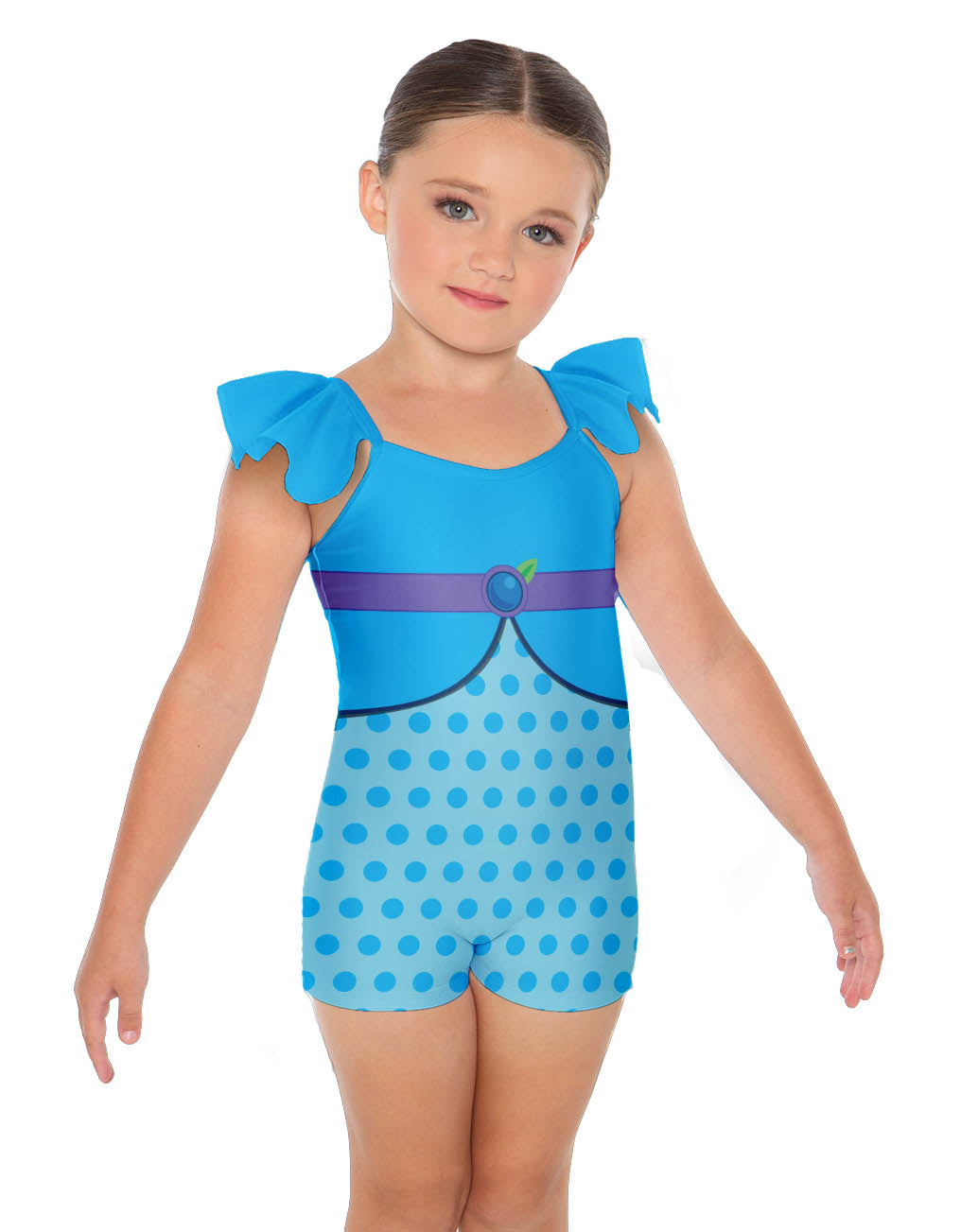 Blueberry Gal Camisole Flutter Sleeve Biketard