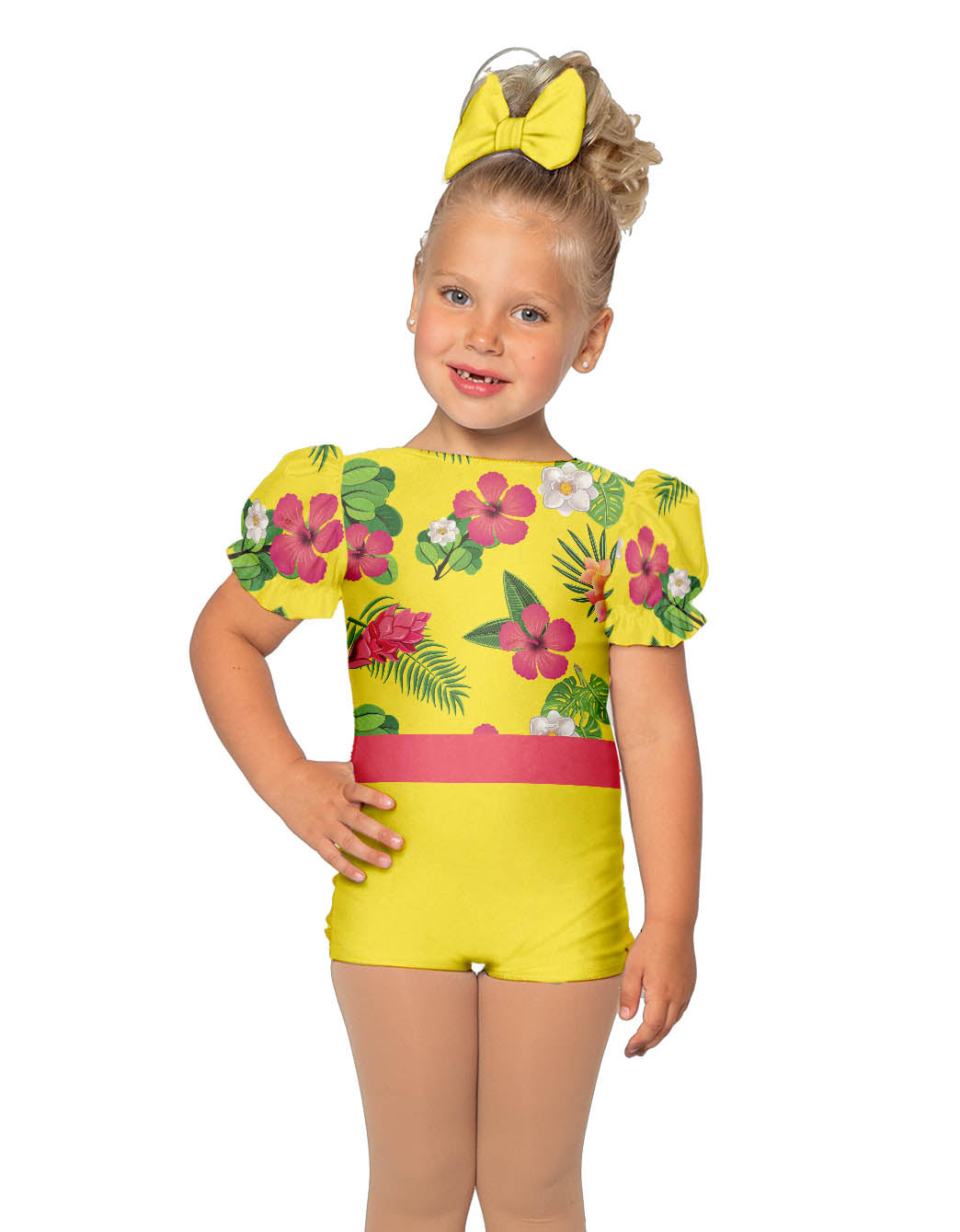 Tropicoco Puff Sleeve Biketard