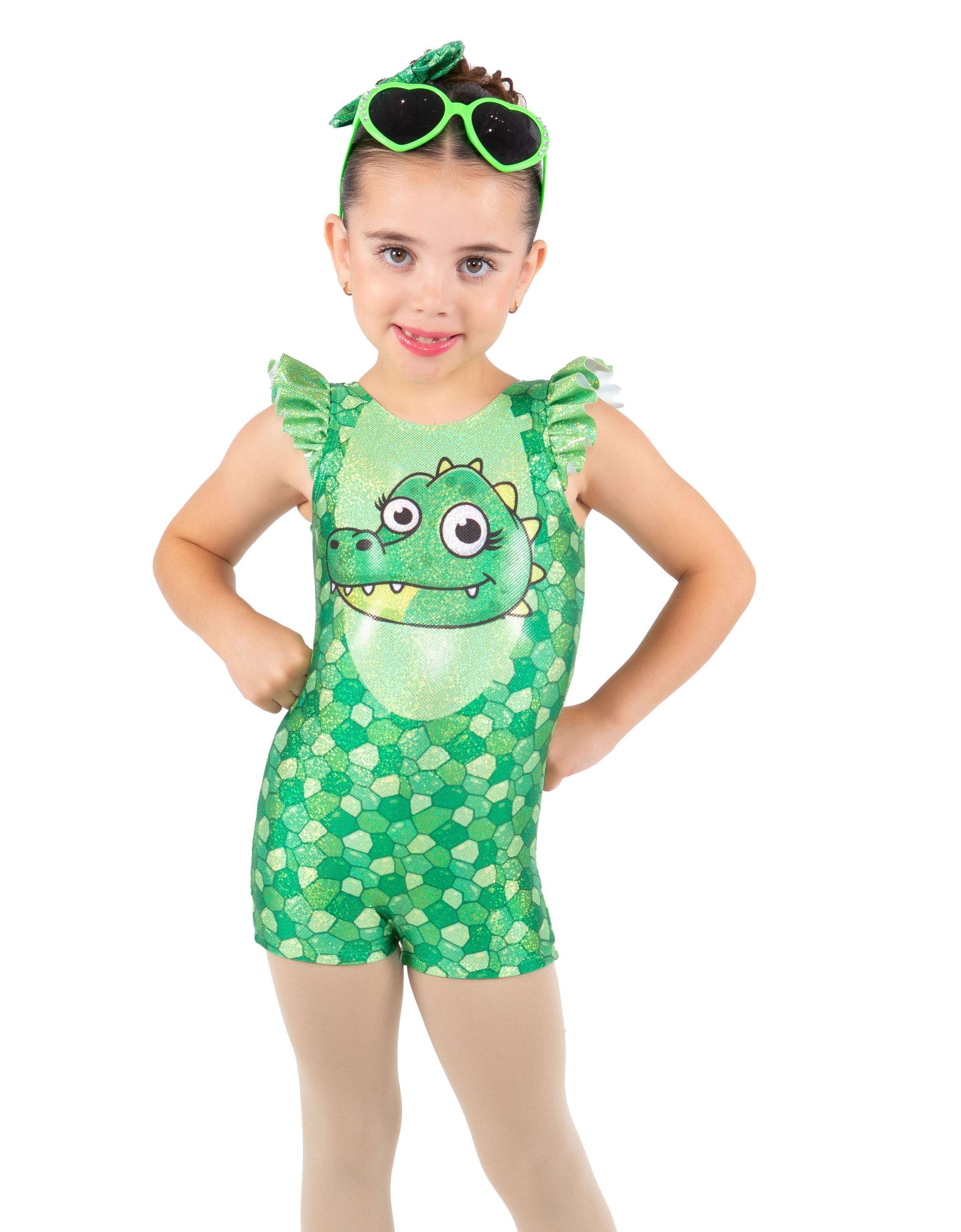 Crocodile Rock Tank Gather Sleeve Biketard