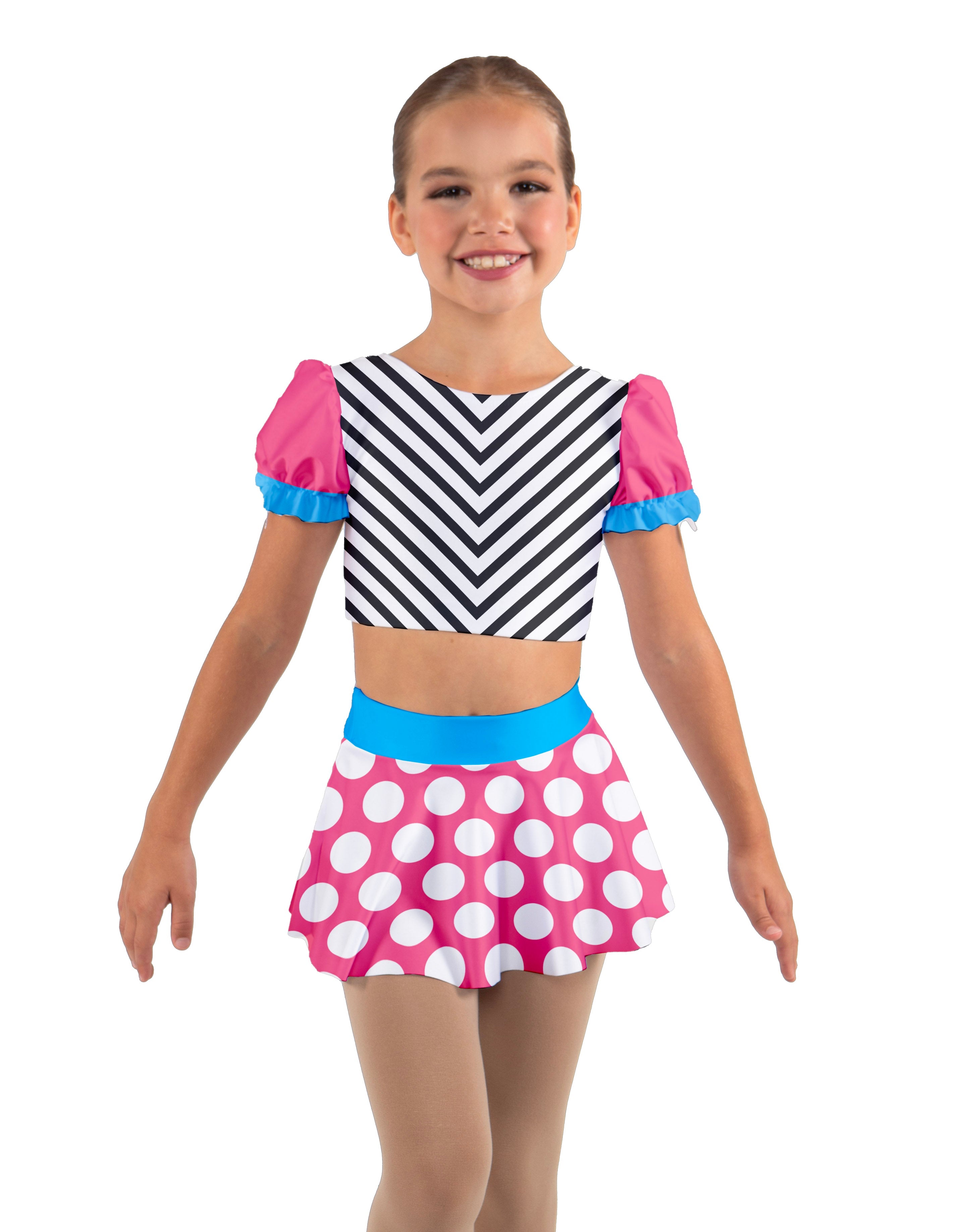 Banana Split Puff Sleeve Crop Top