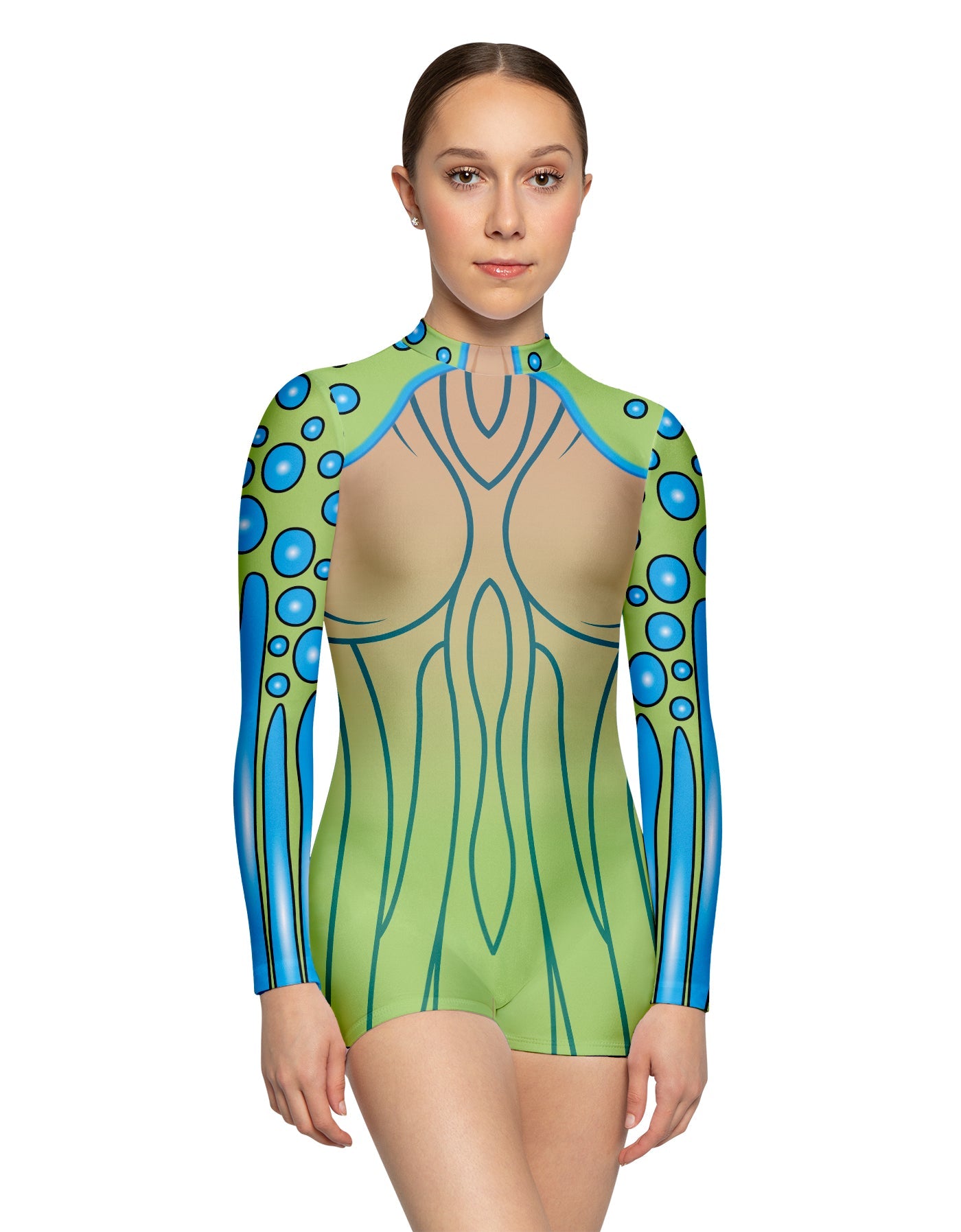 Sea Creature LS Tneck Zipper Back Biketard