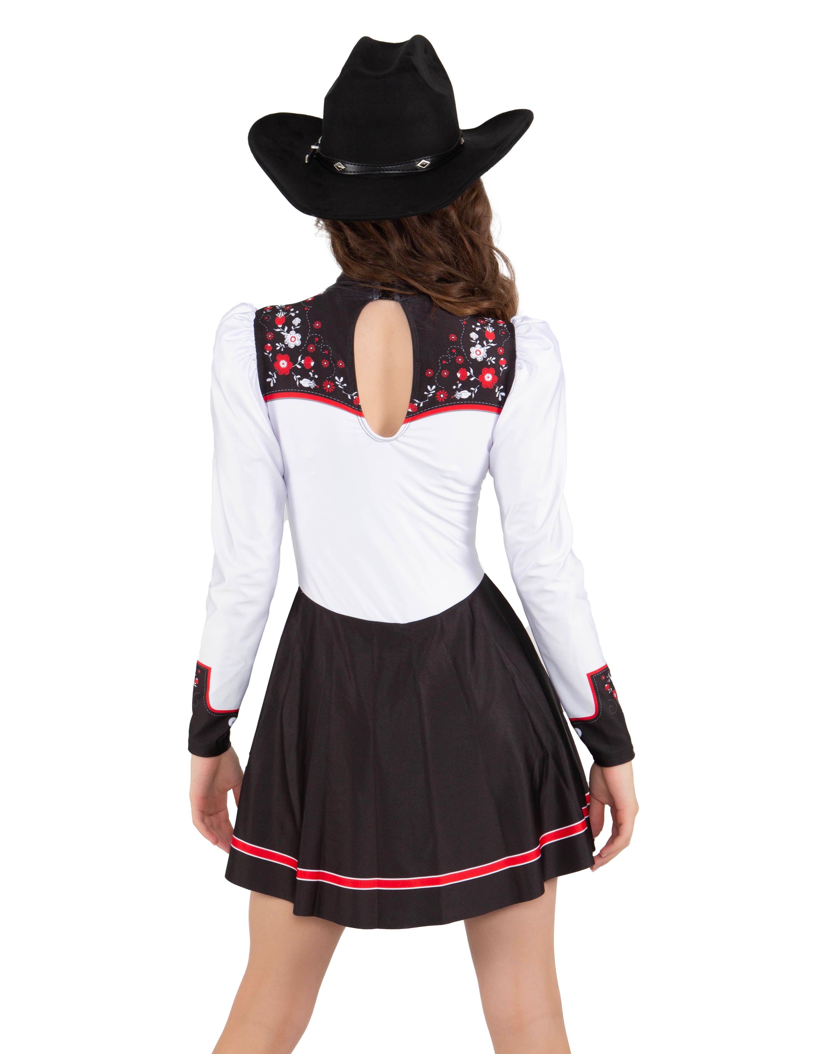 Nashville LS Puff Sleeve TNeck Keyhole Back Dress