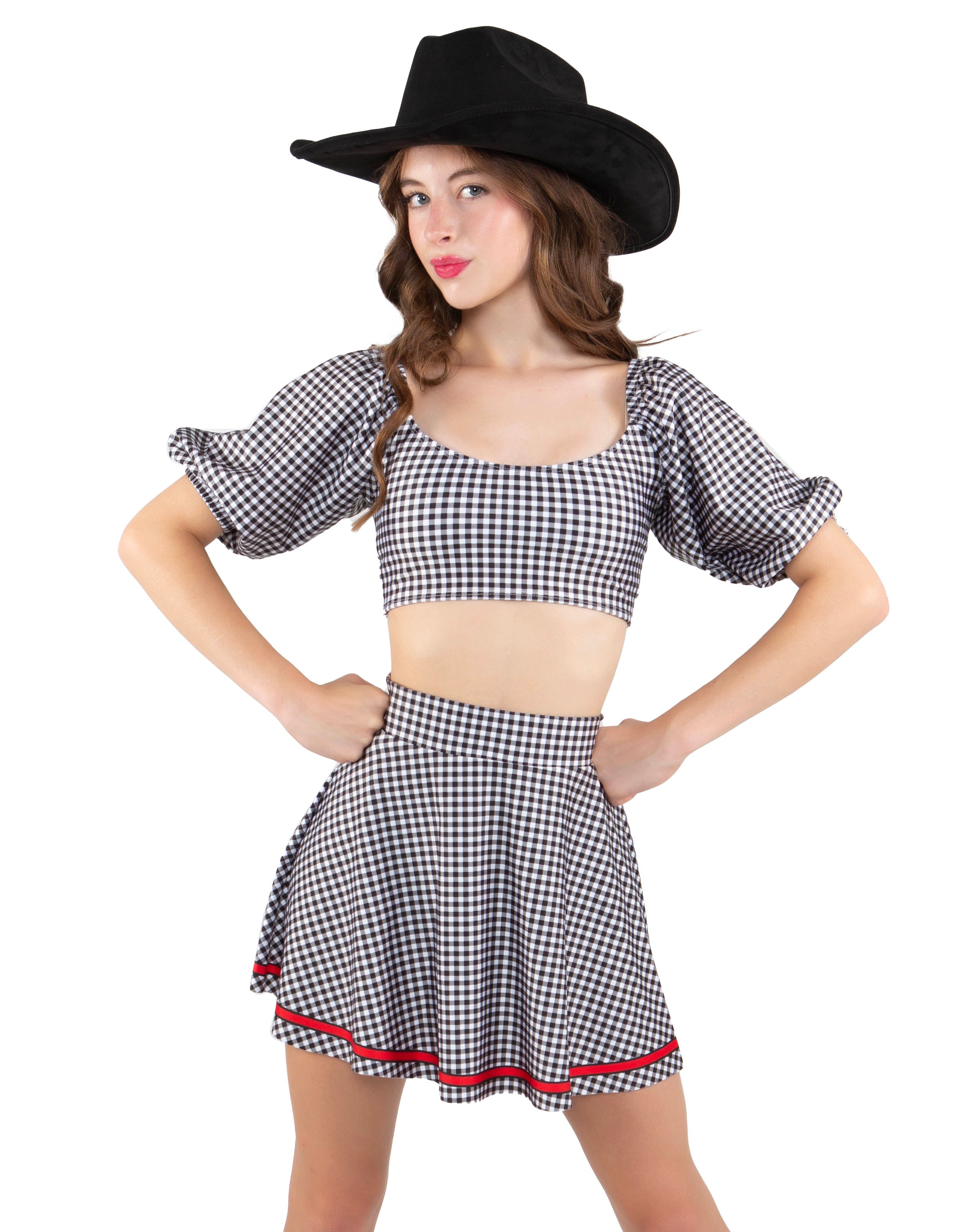 Nashville Peasant Sleeve Tie Up Crop Top