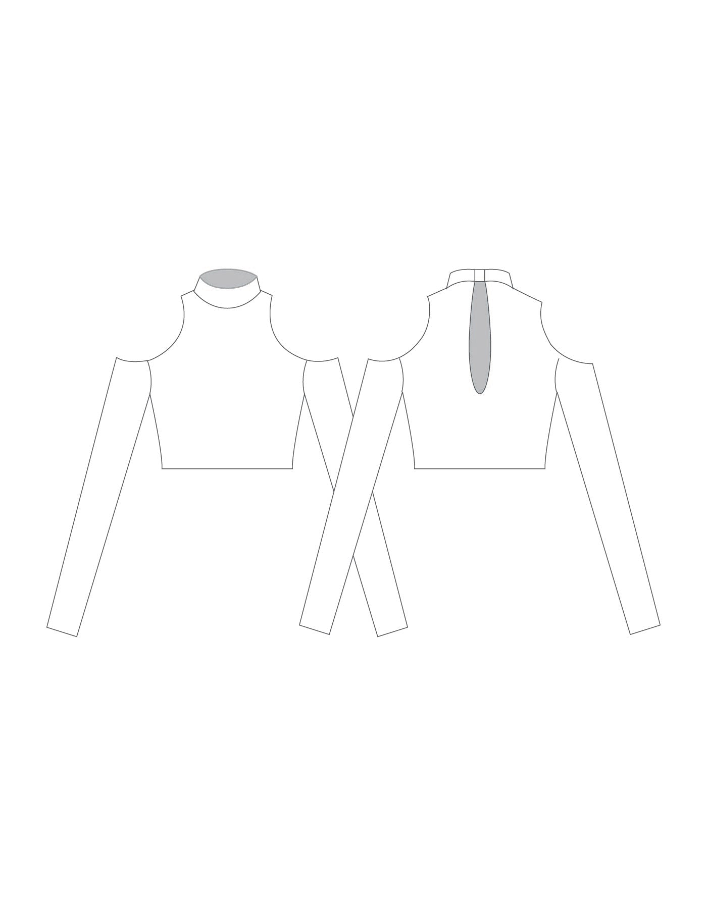 Custom Inked LS TNeck Keyhole Cold Shoulder Crop Top - Lycra