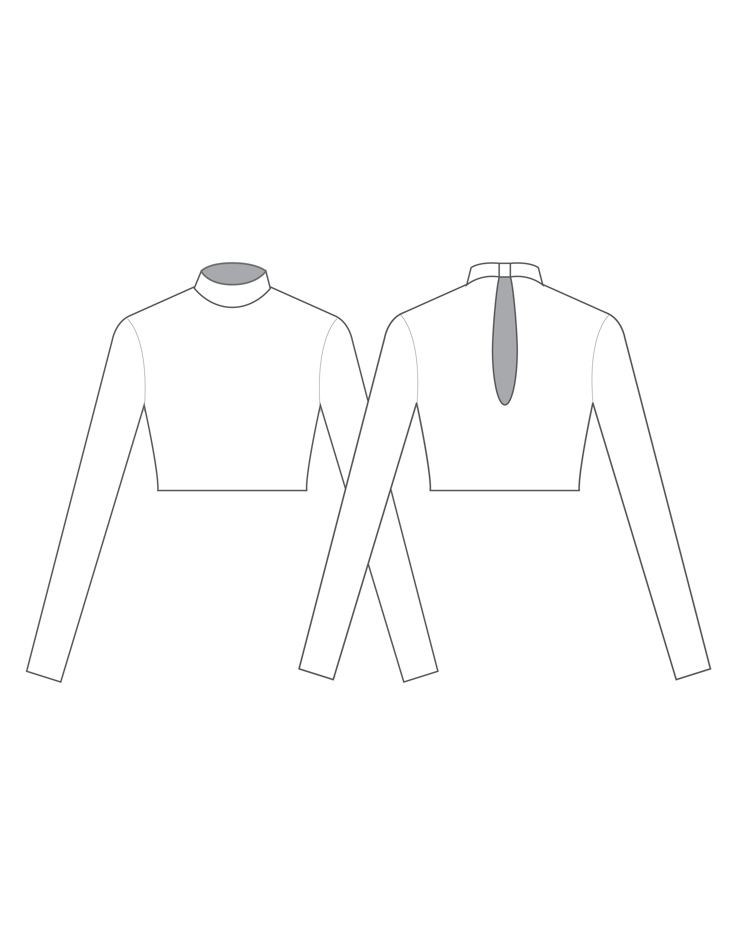 Custom Inked LS Tneck Keyhole Back Crop Top - Lycra