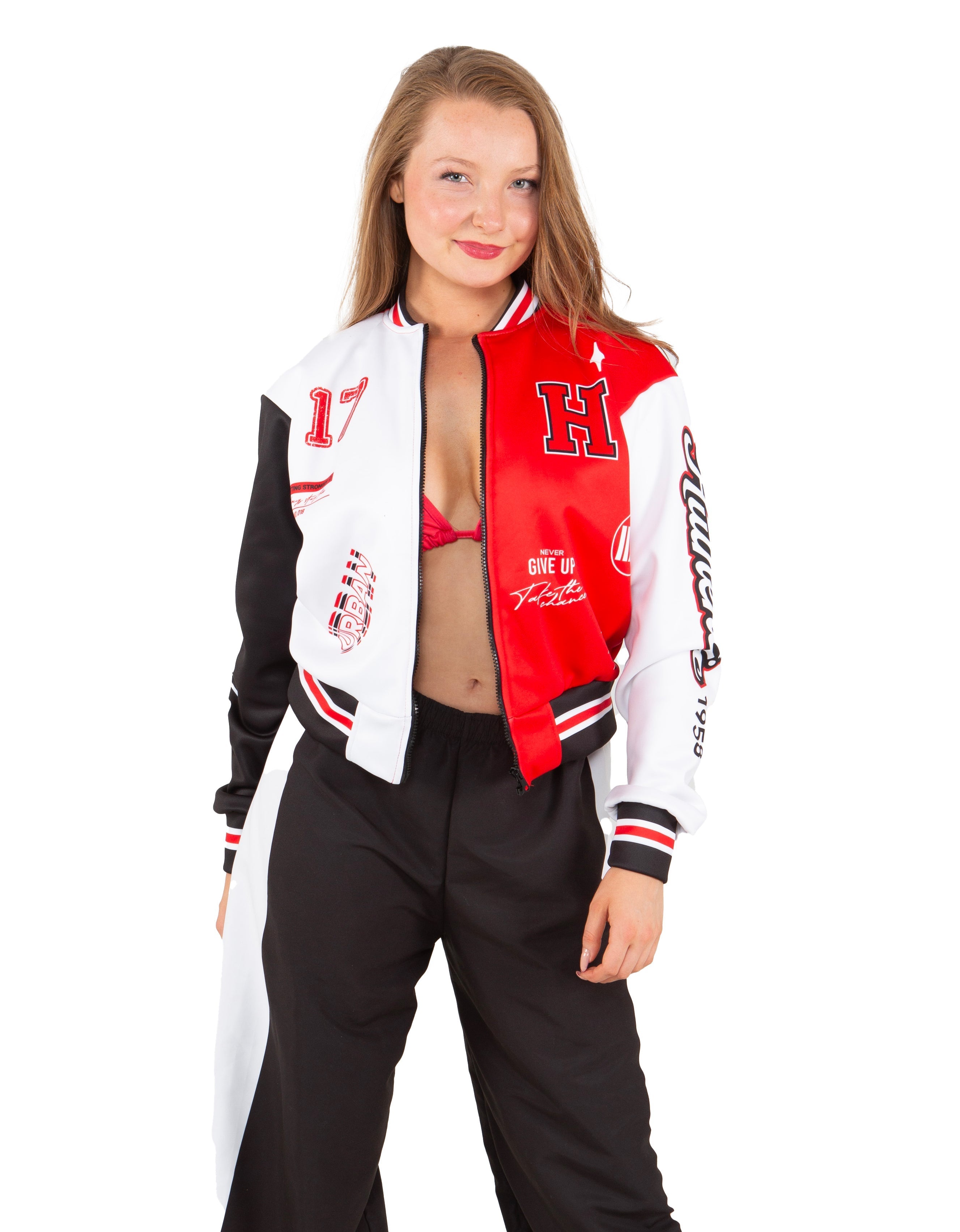 Varsity Cropped Varsity Jacket Low Collar