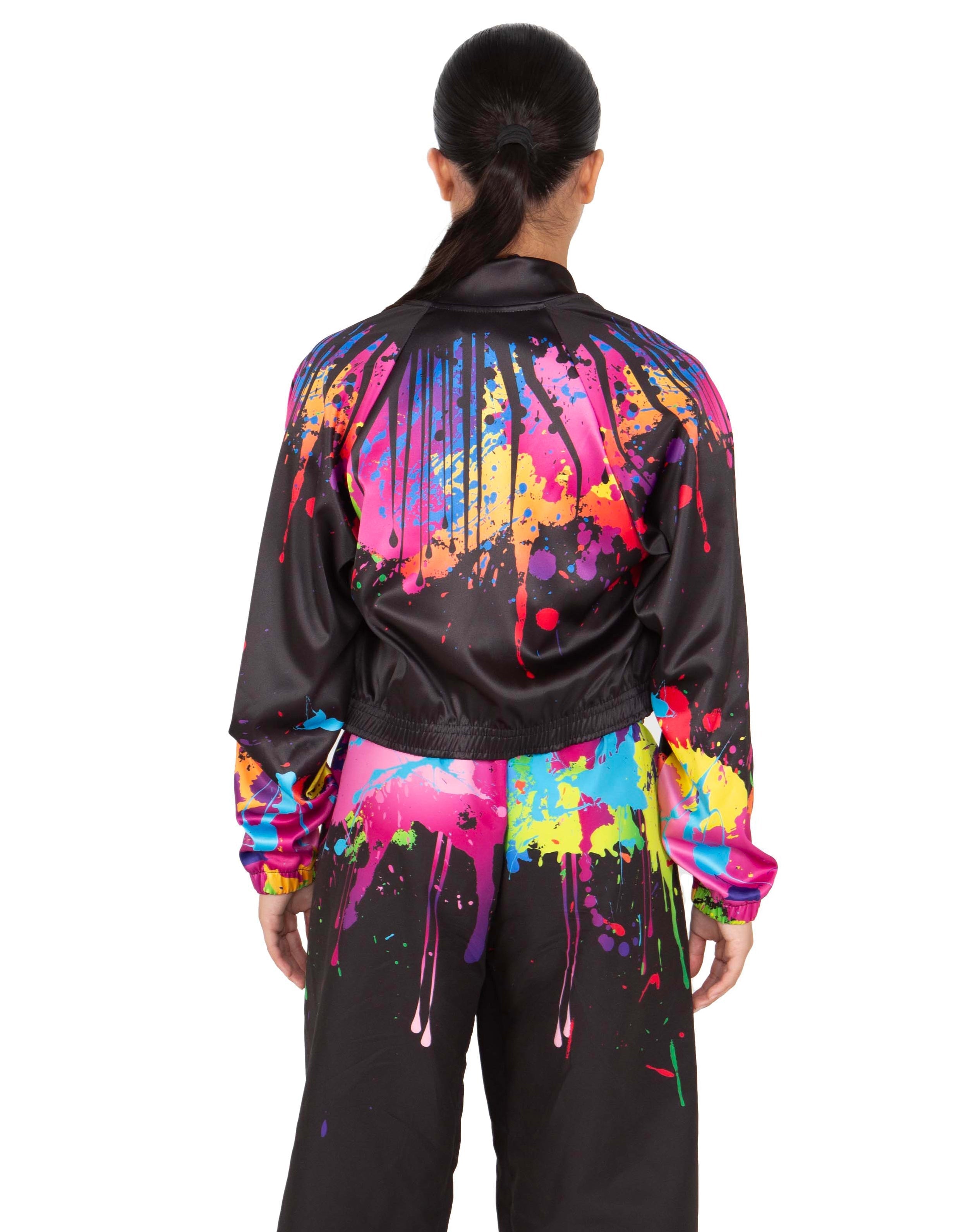 Paint Splatter Cropped Jockey Jacket No Rib