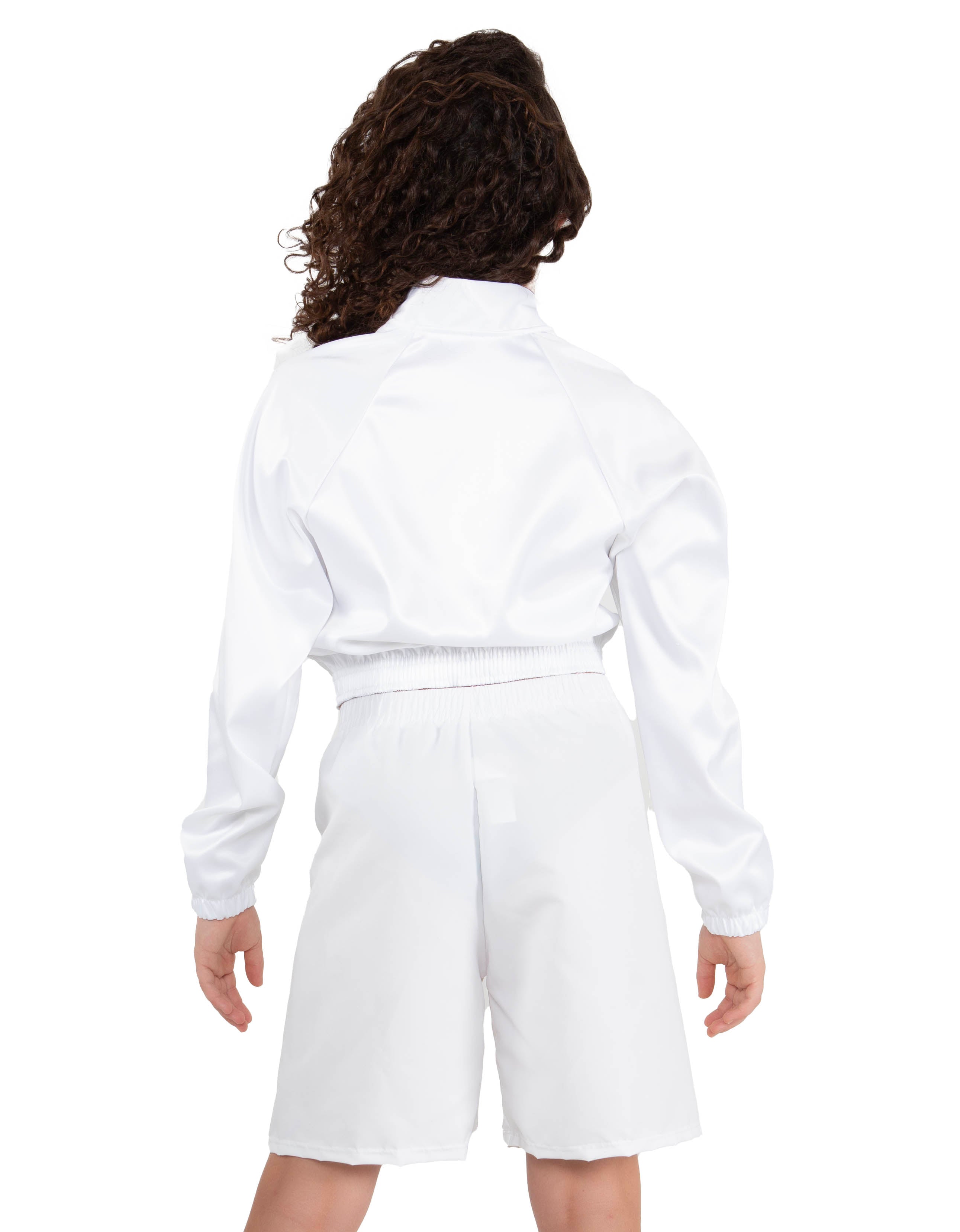 Solid Satin Cropped Jockey Jacket No Rib