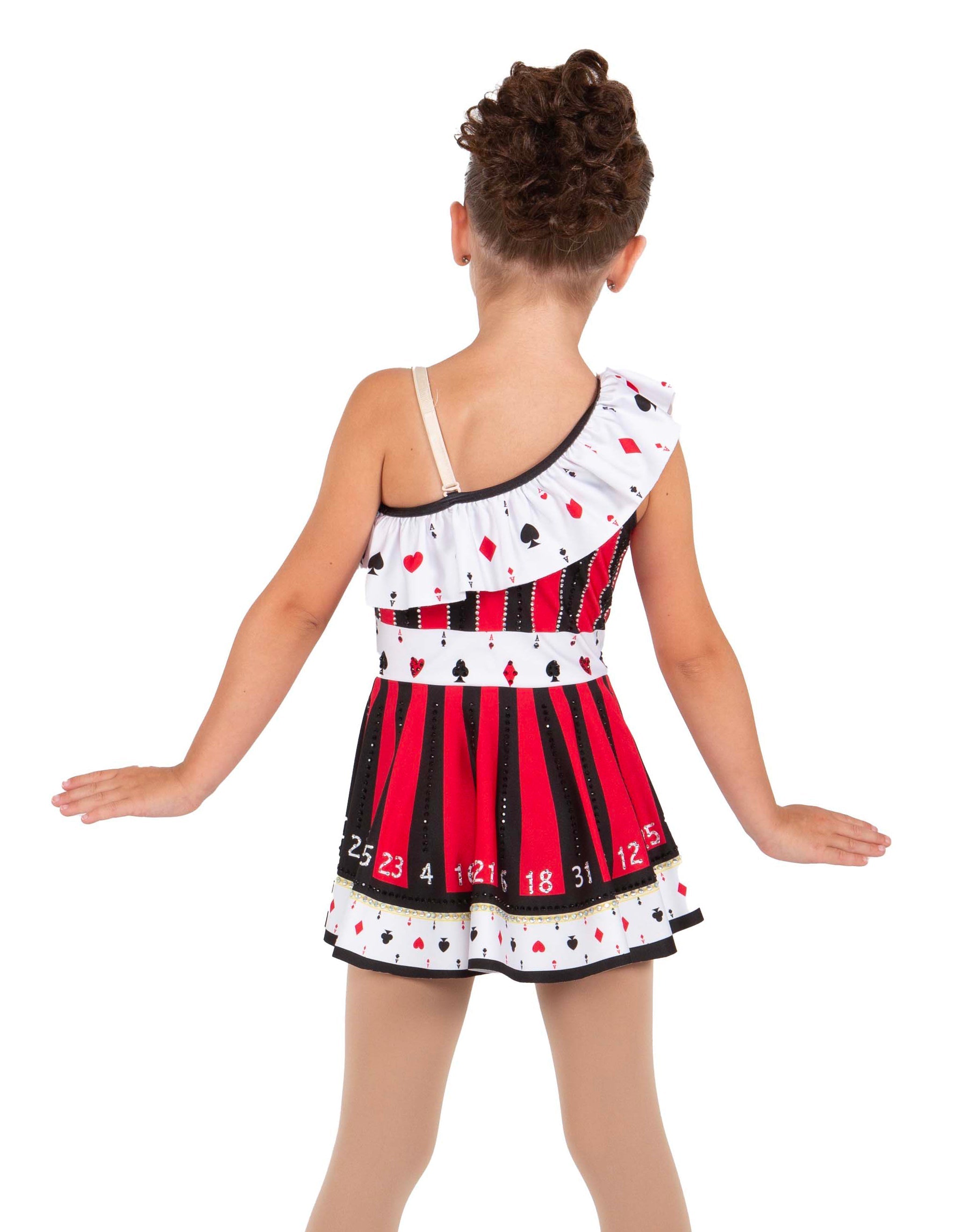 Roulette Wheel One Shoulder w Ruffle Dress