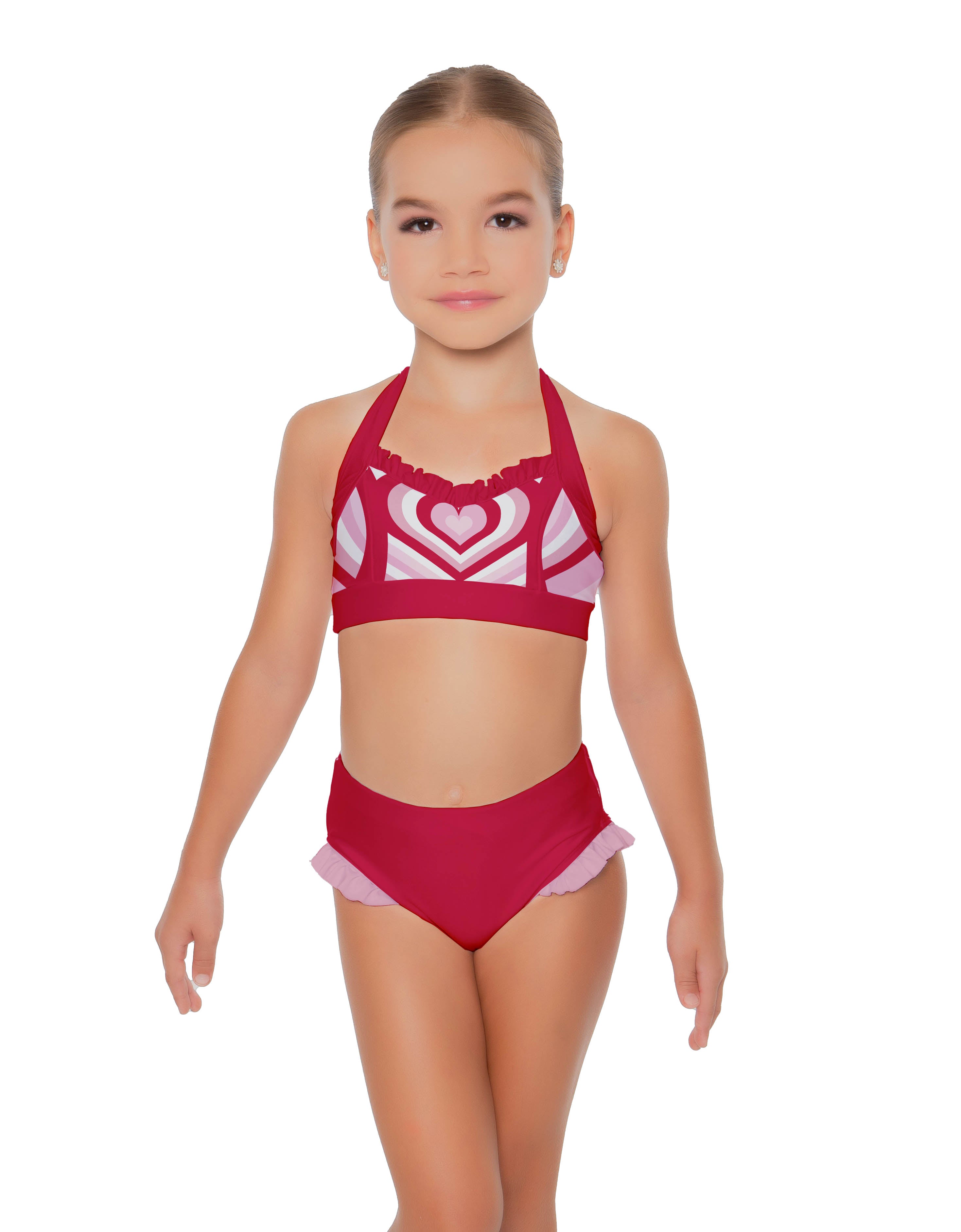 Love Shack Halter Sweetheart Bra with Ruffles