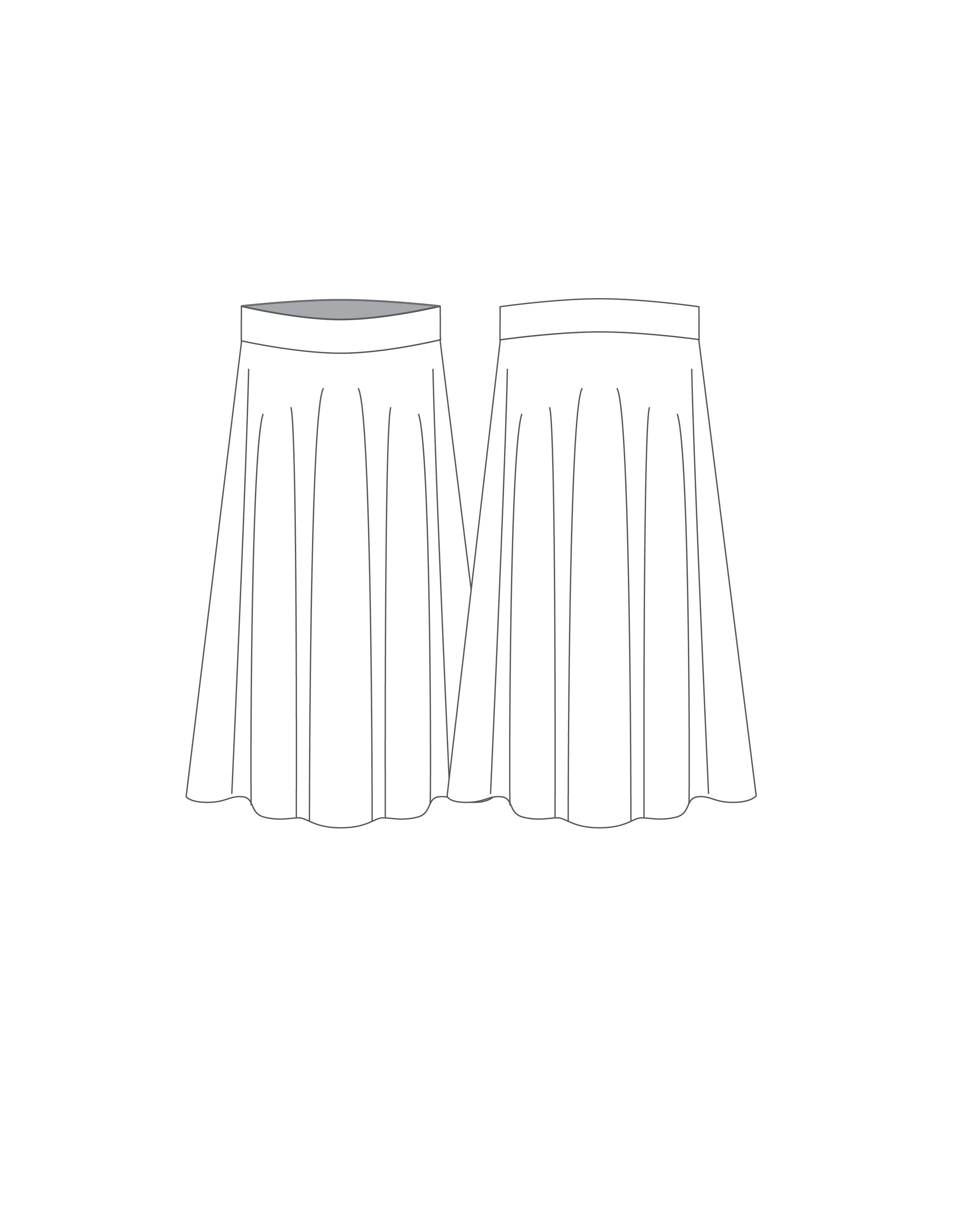 Custom Inked Calf Length Character Skirt with Tall Waistband - Lycra