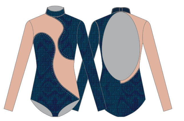Solid Hologram and Mesh Shadows Leotard