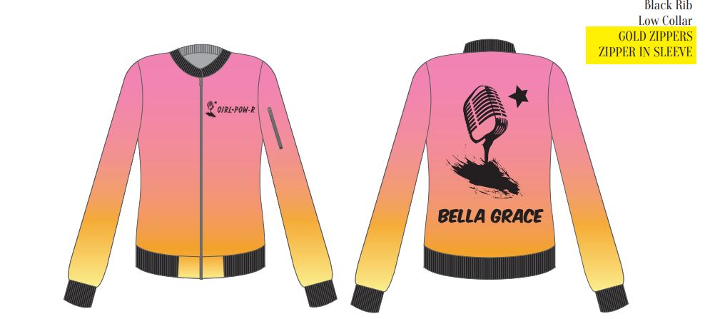 Custom Girl Pow-R Ombre Satin Bomber Jacket