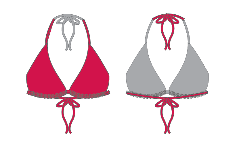 Custom Solid Lycra String Bikini Bra