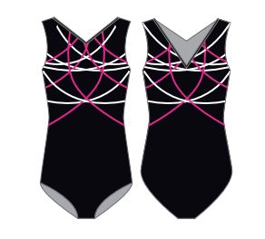 Ajax Acro Caged VNeck Tank Leotard