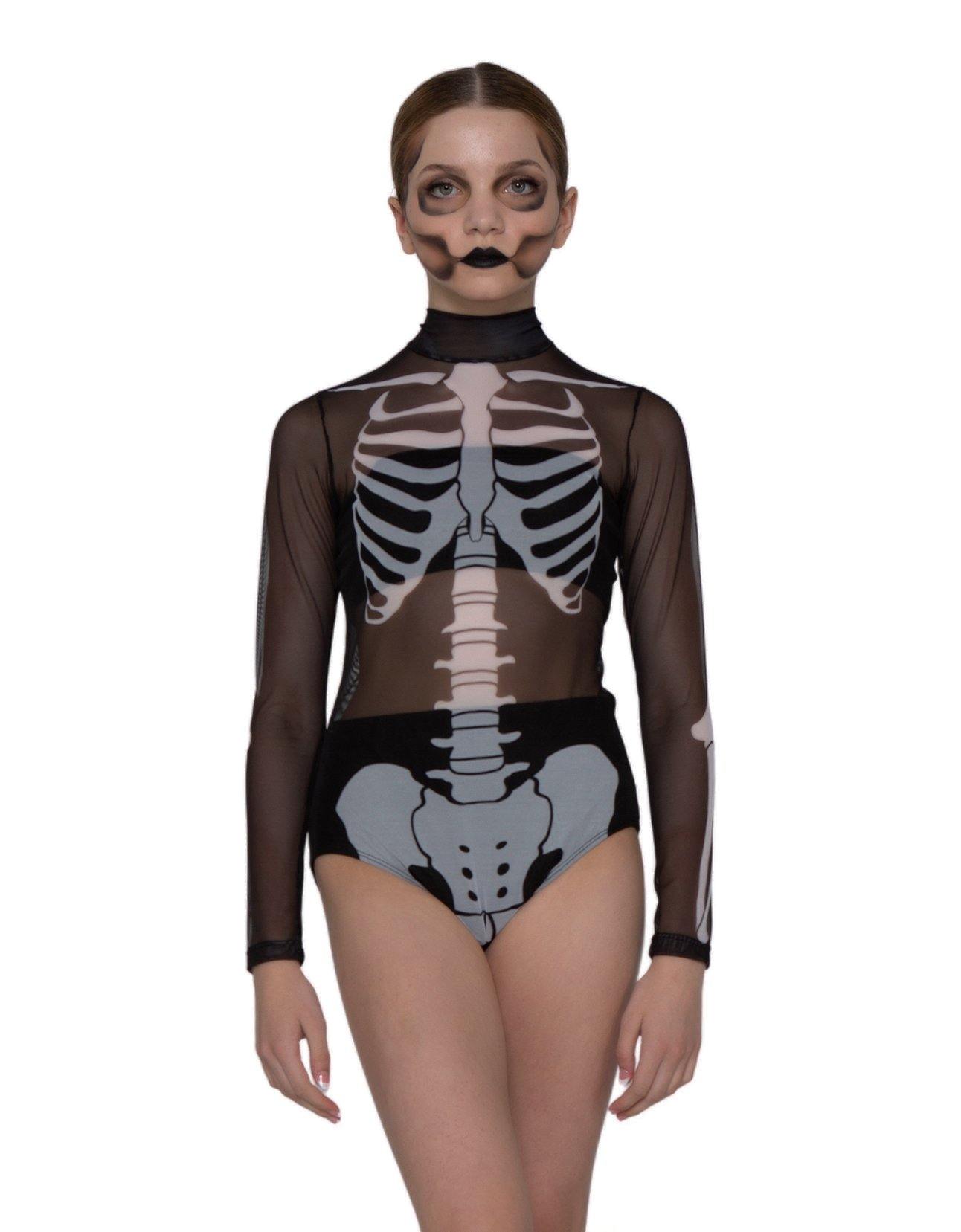 Bones LS Tneck Mesh Leotard with Bandeau and Panty - Hamilton Theatrical