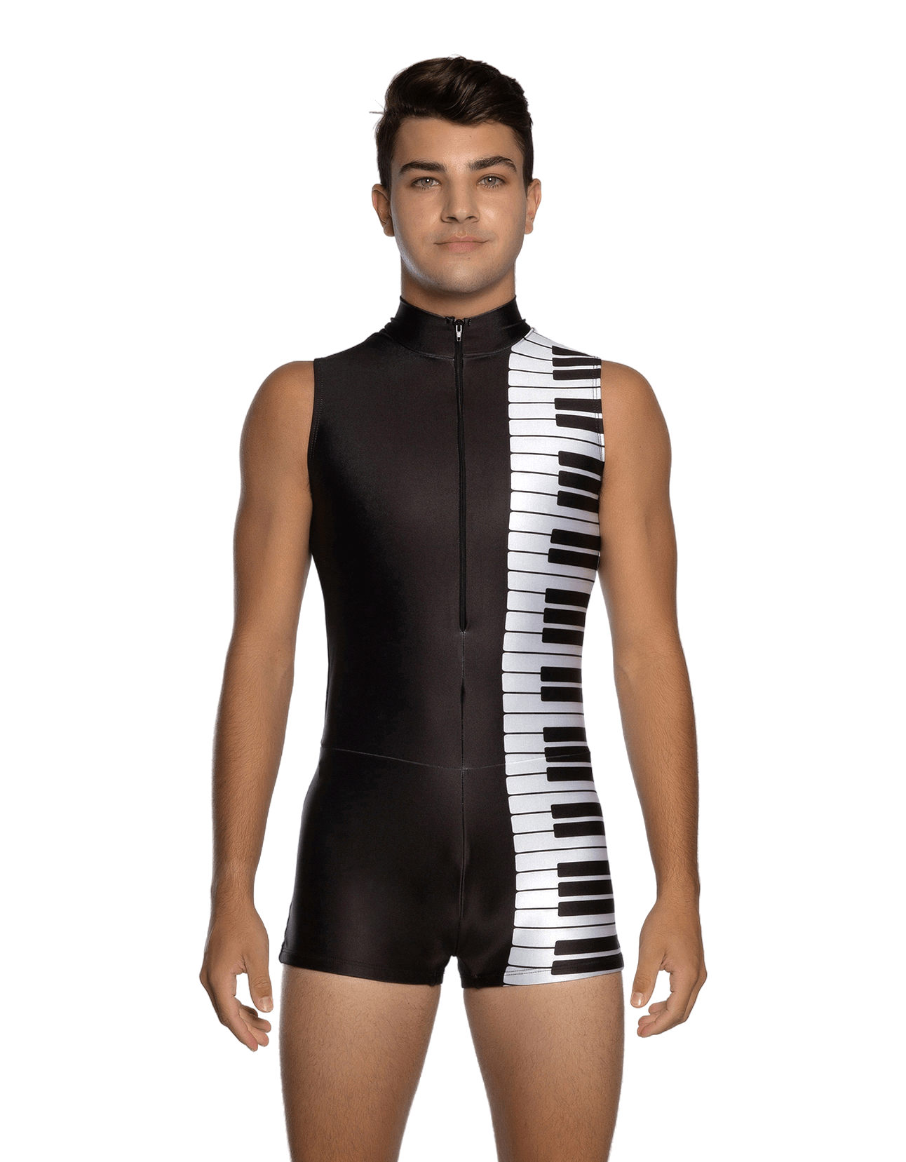 Piano Man Zip Up Boys Biketard - Hamilton Theatrical