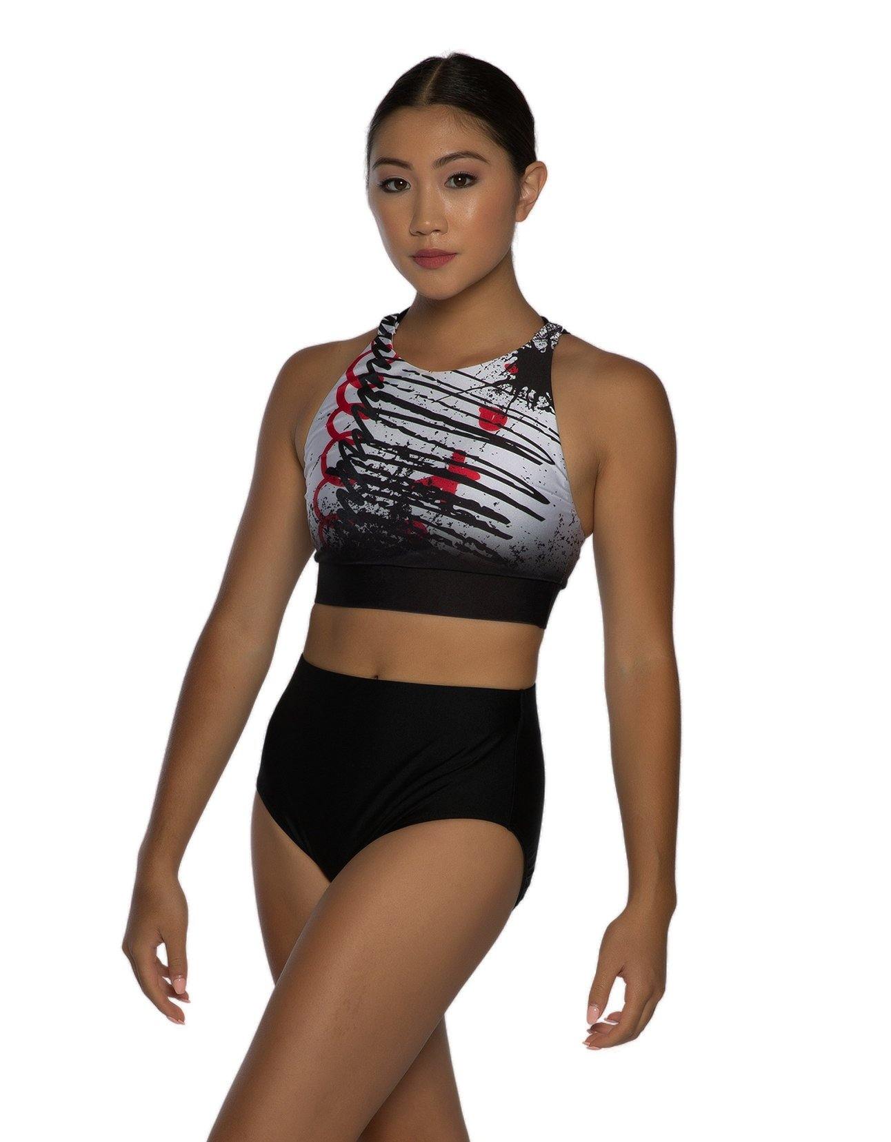 Scribble High Neck Spaghetti Strap Crop - Hamilton Theatrical